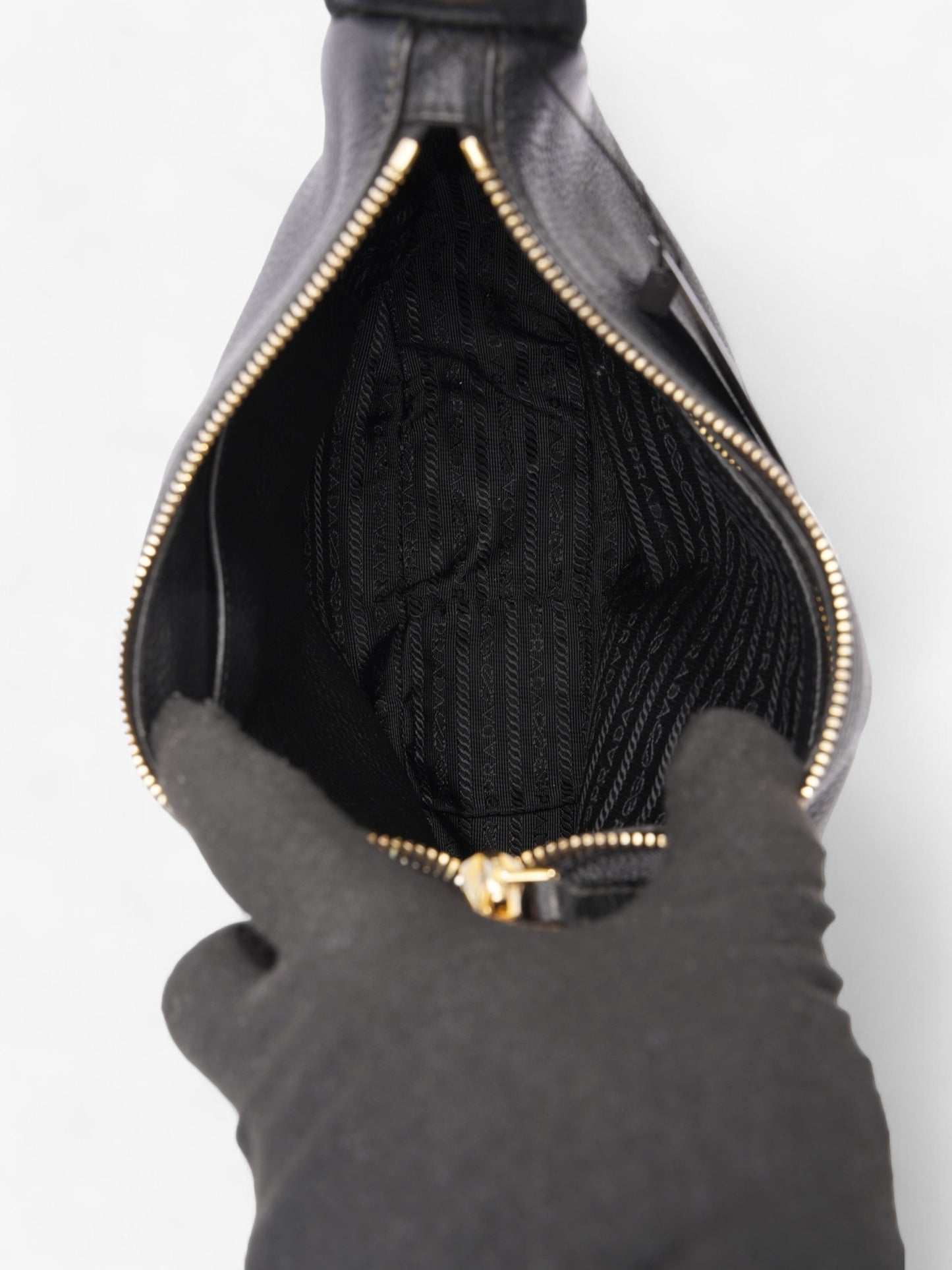 Prada Vitello Phenix Black Leather Medium