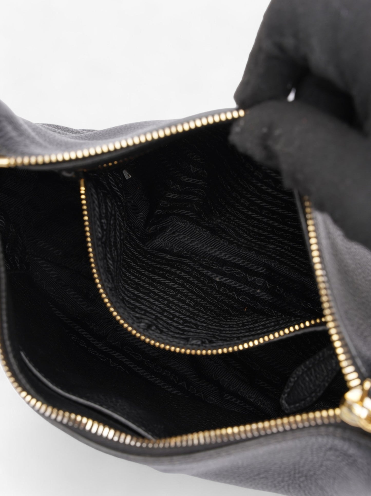 Prada Vitello Phenix Black Leather Medium