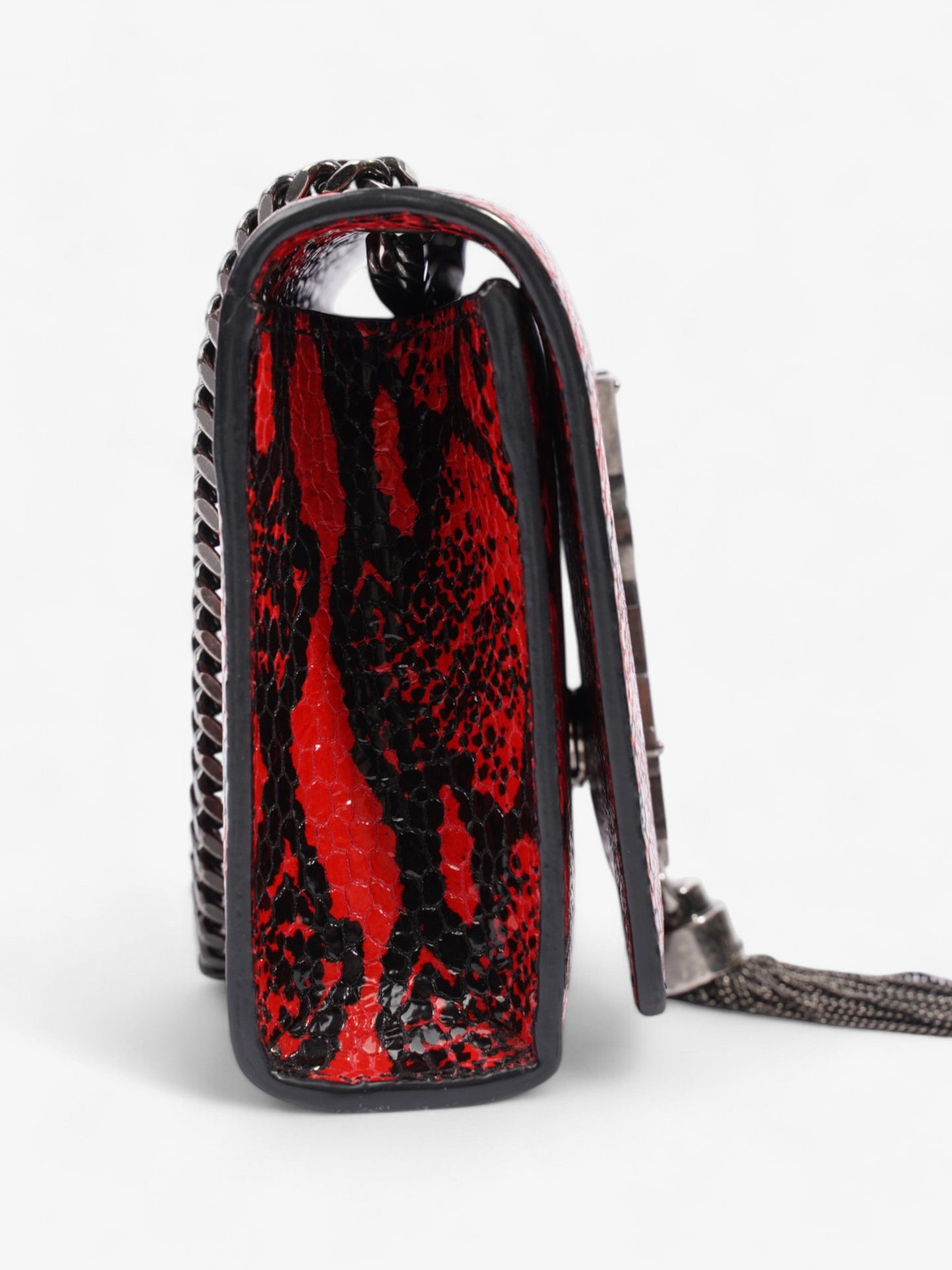 Saint Laurent Kate Tassel Red / Black Calfskin Leather Small