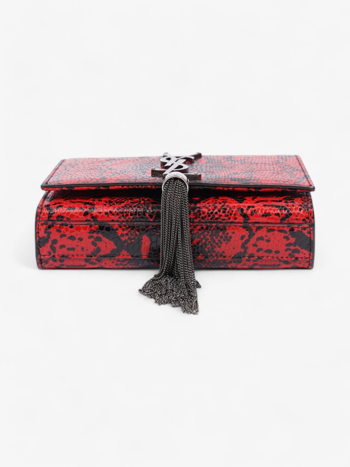 Saint Laurent Kate Tassel Red / Black Calfskin Leather Small