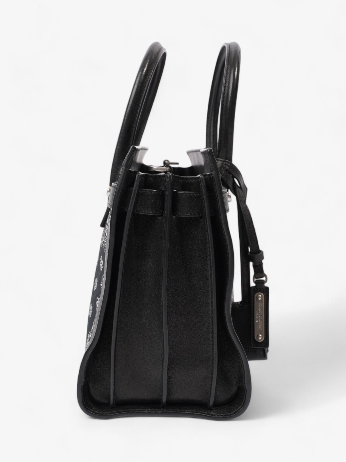 Saint Laurent Sac De Jour Bandana Black / White Calfskin Leather Baby