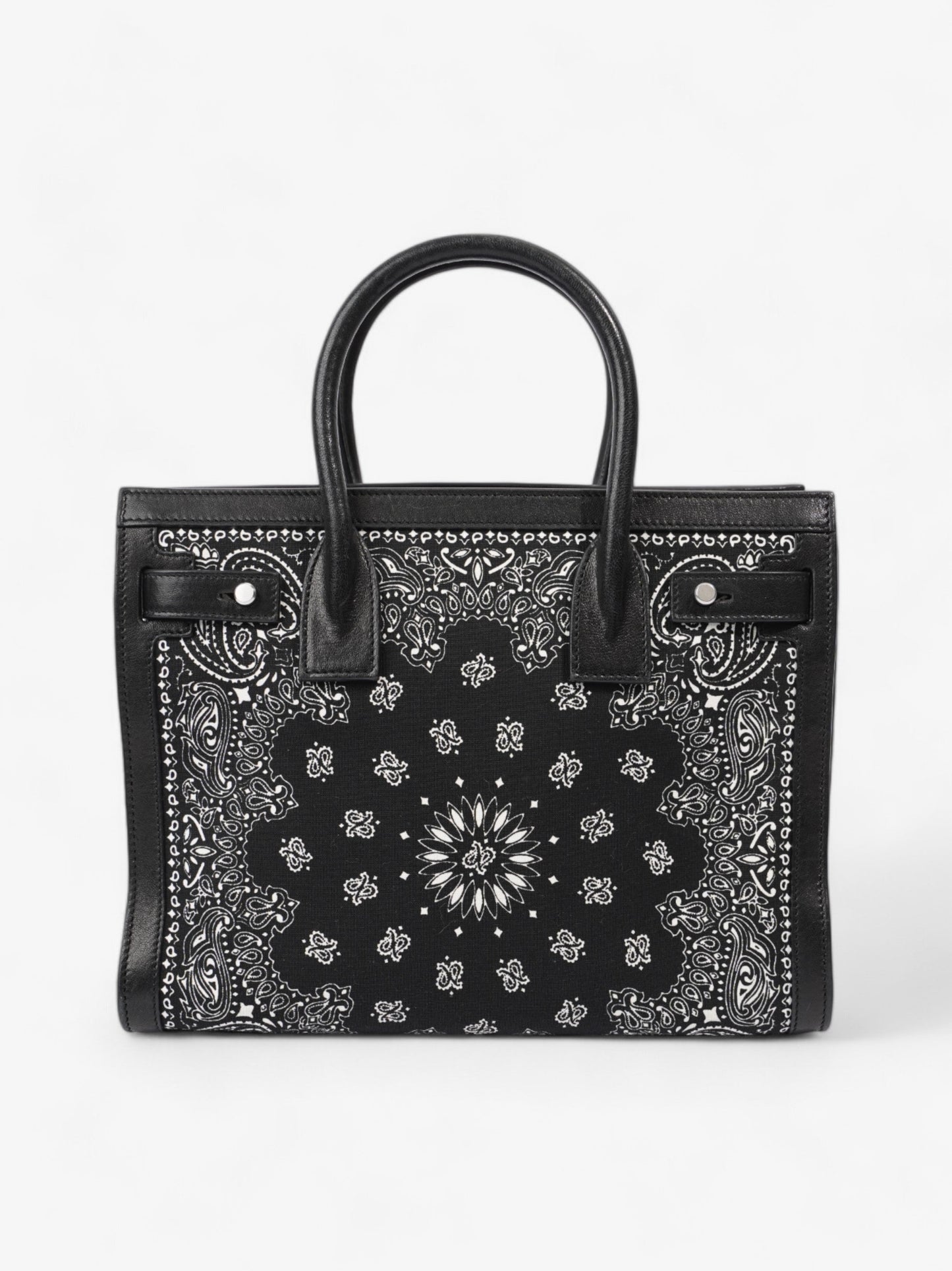 Saint Laurent Sac De Jour Bandana Black / White Calfskin Leather Baby