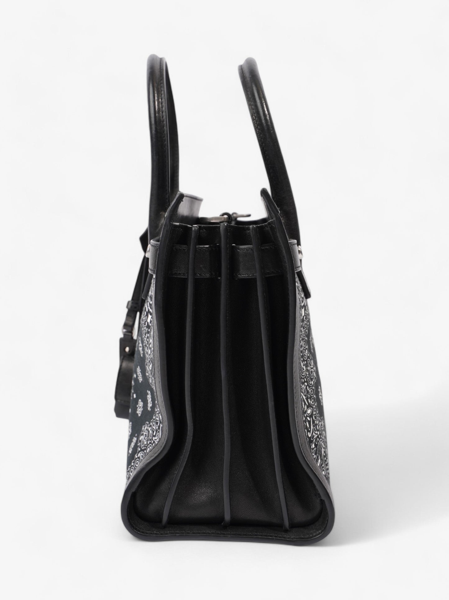 Saint Laurent Sac De Jour Bandana Black / White Calfskin Leather Baby