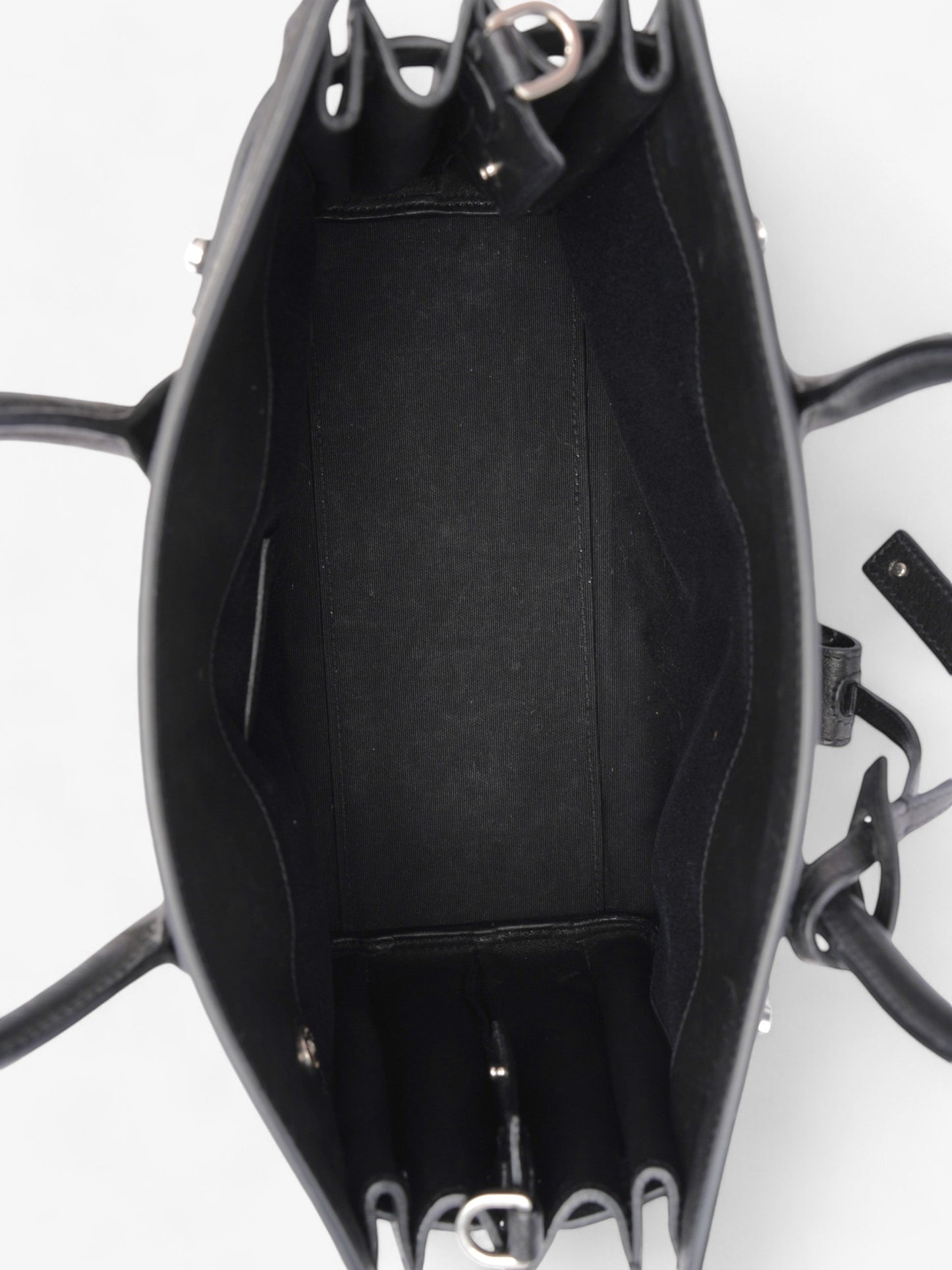 Saint Laurent Sac De Jour Bandana Black / White Calfskin Leather Baby