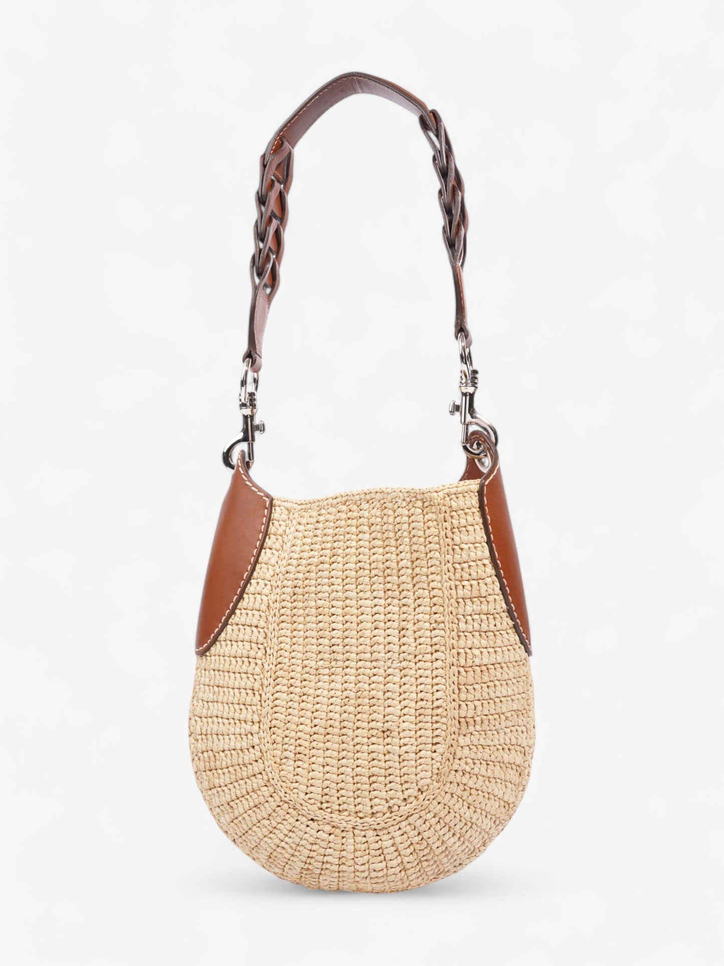 Prada Open Hobo Natural / Brown Raffia