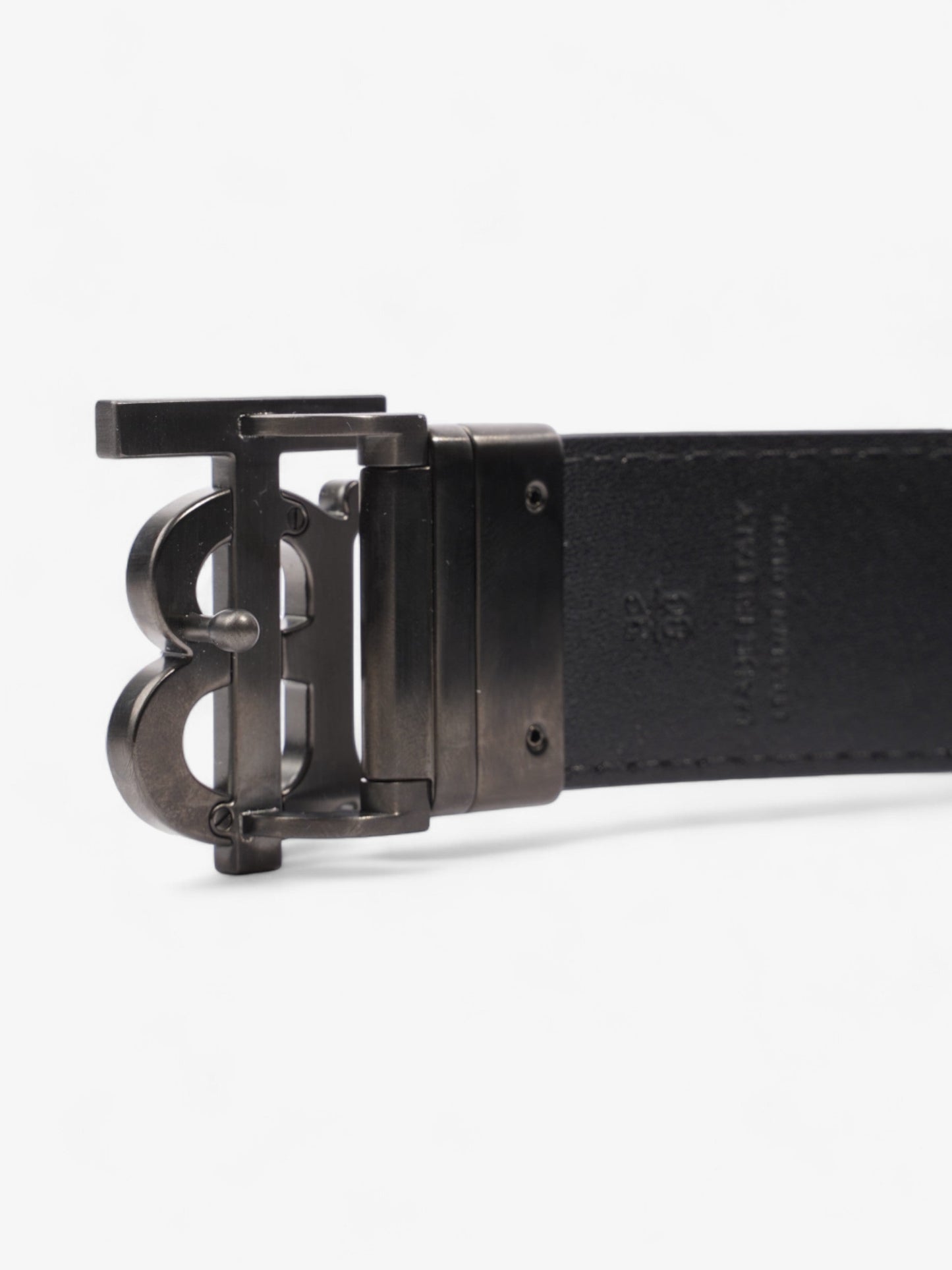 Burberry Reversible Belt Black Coated Canvas 80cm 32"