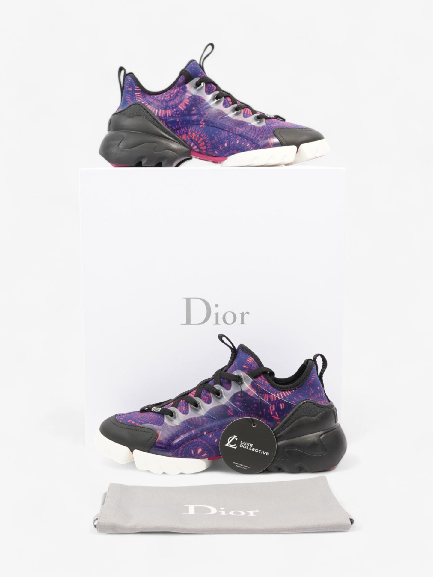 Christian Dior D-Connect Sneakers Purple / Black Technical Fabric EU 38 UK 5