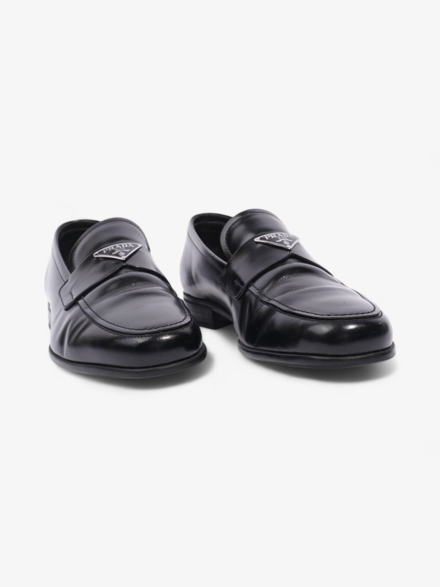 Prada Loafers Black / Silver Leather EU 40.5 UK 6.5