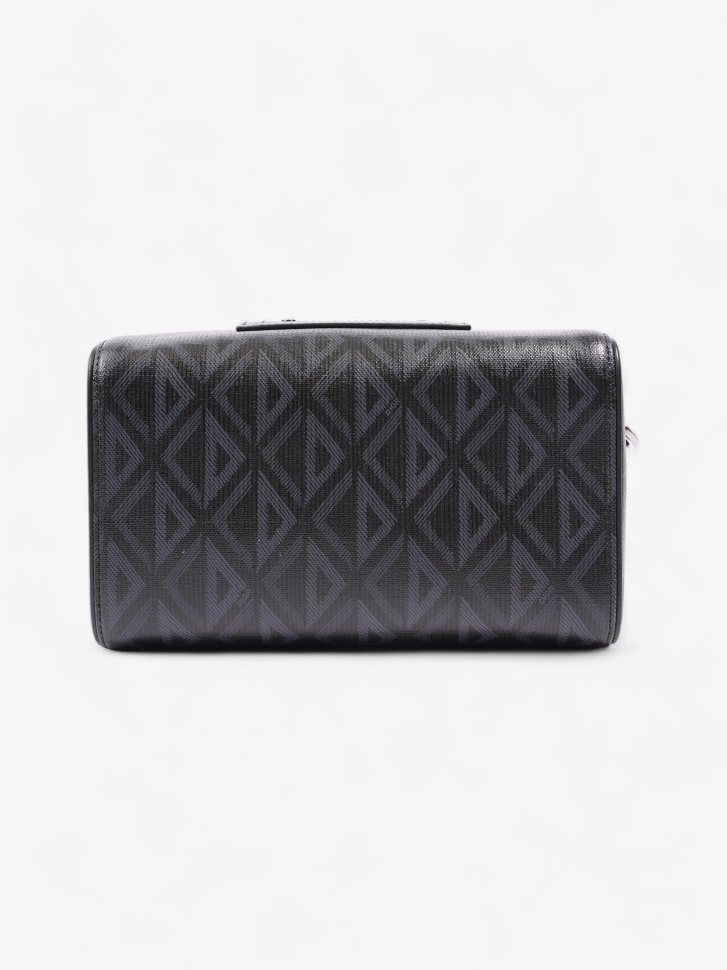 Christian Dior Pouch Saddle Duffle Black Coated Canvas
