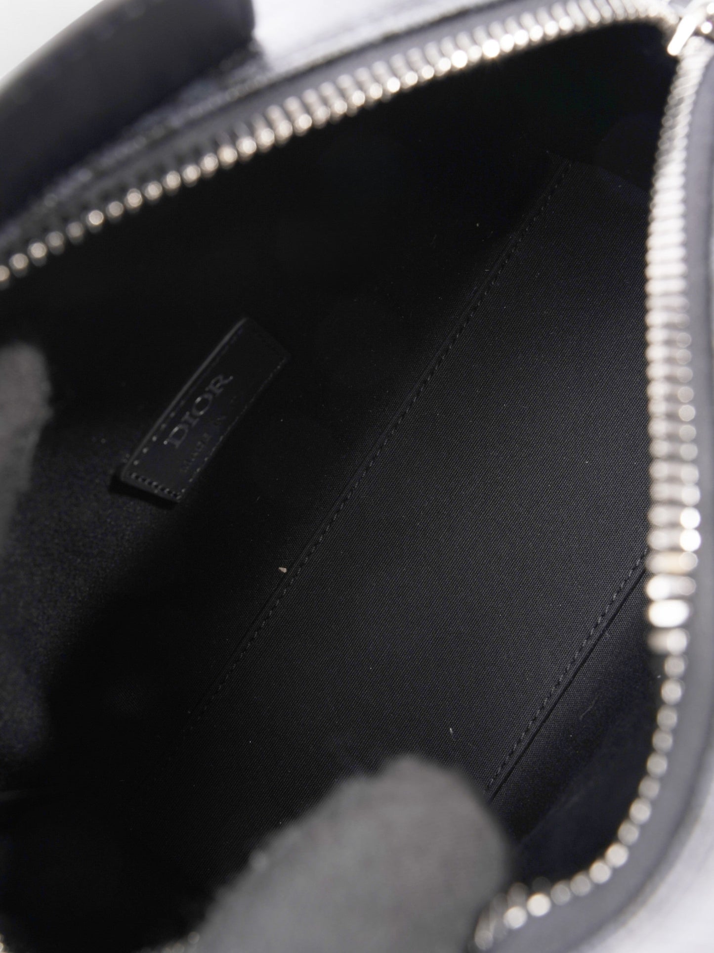 Christian Dior Pouch Saddle Duffle Black Coated Canvas