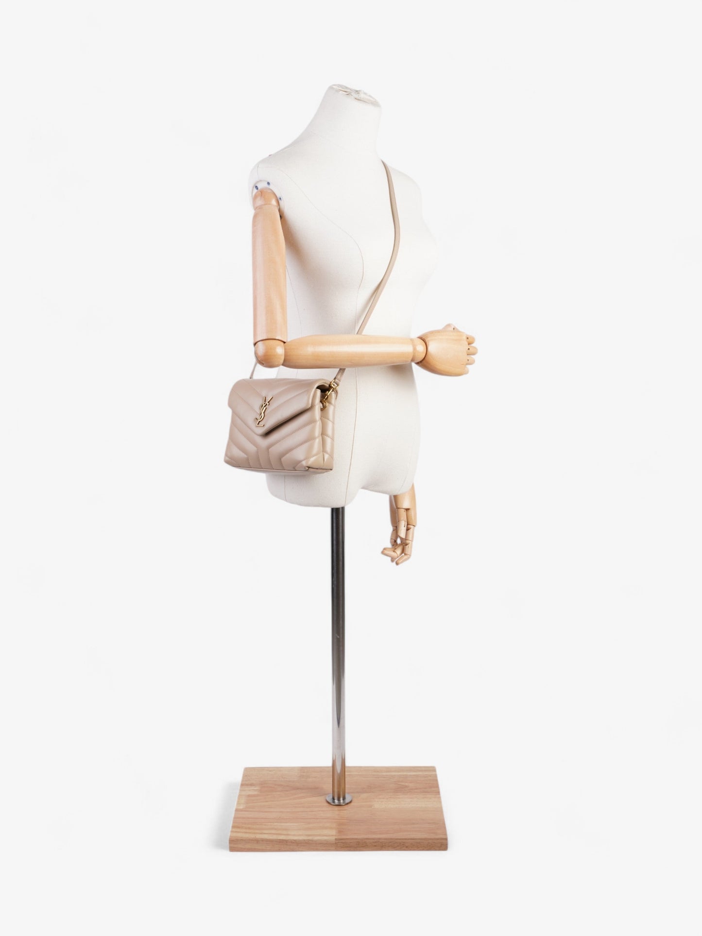 Saint Laurent Lou Lou Beige Matelasse Leather Toy