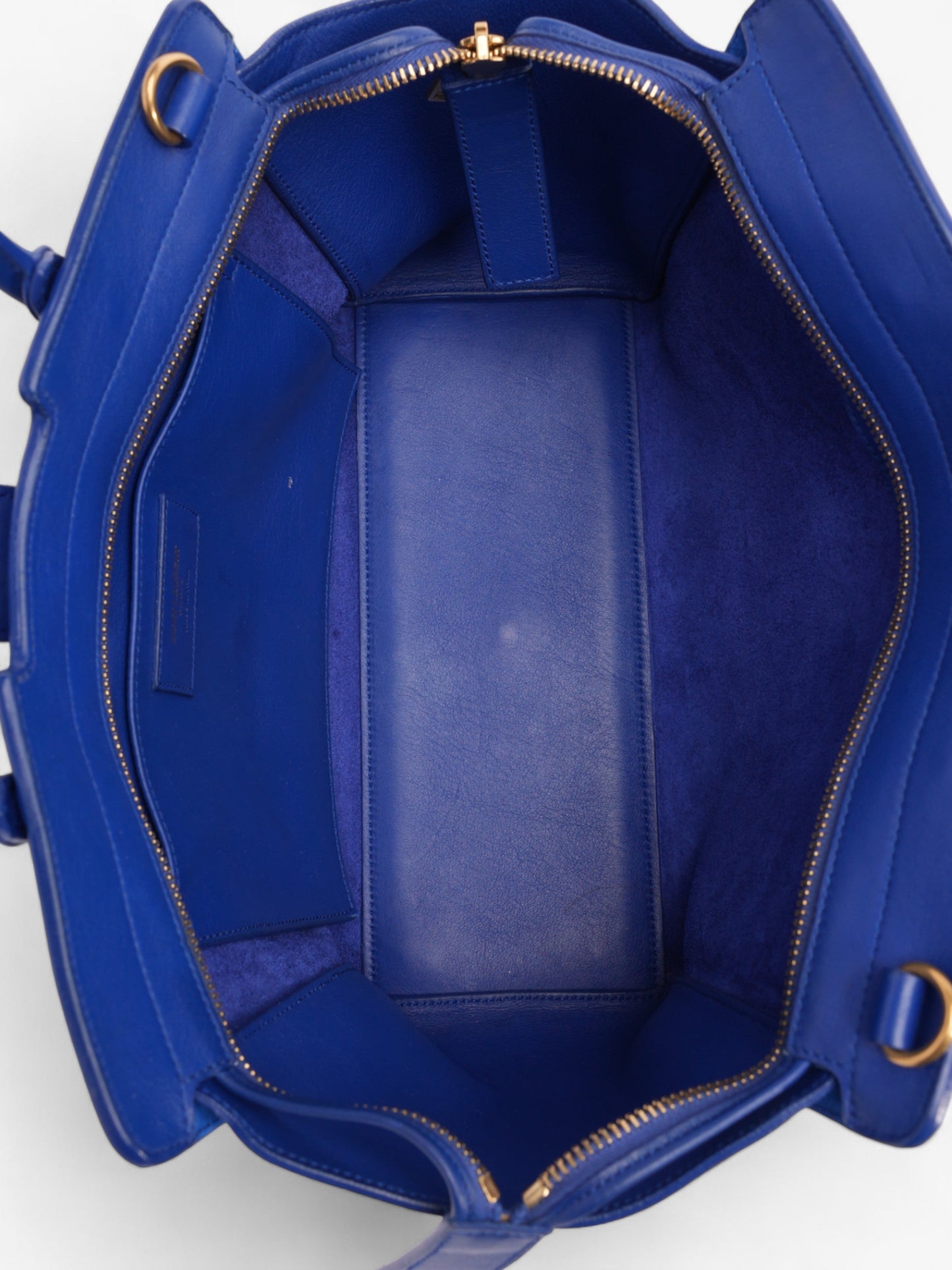 Saint Laurent Downtown Cabas Tote Bag Blue Leather Small