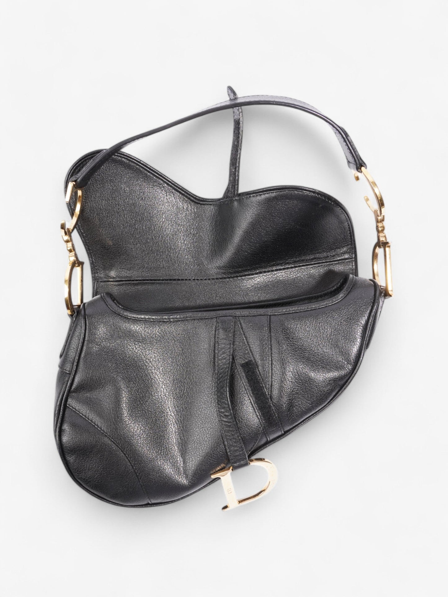 Christian Dior Saddle Bag Black Calfskin Leather