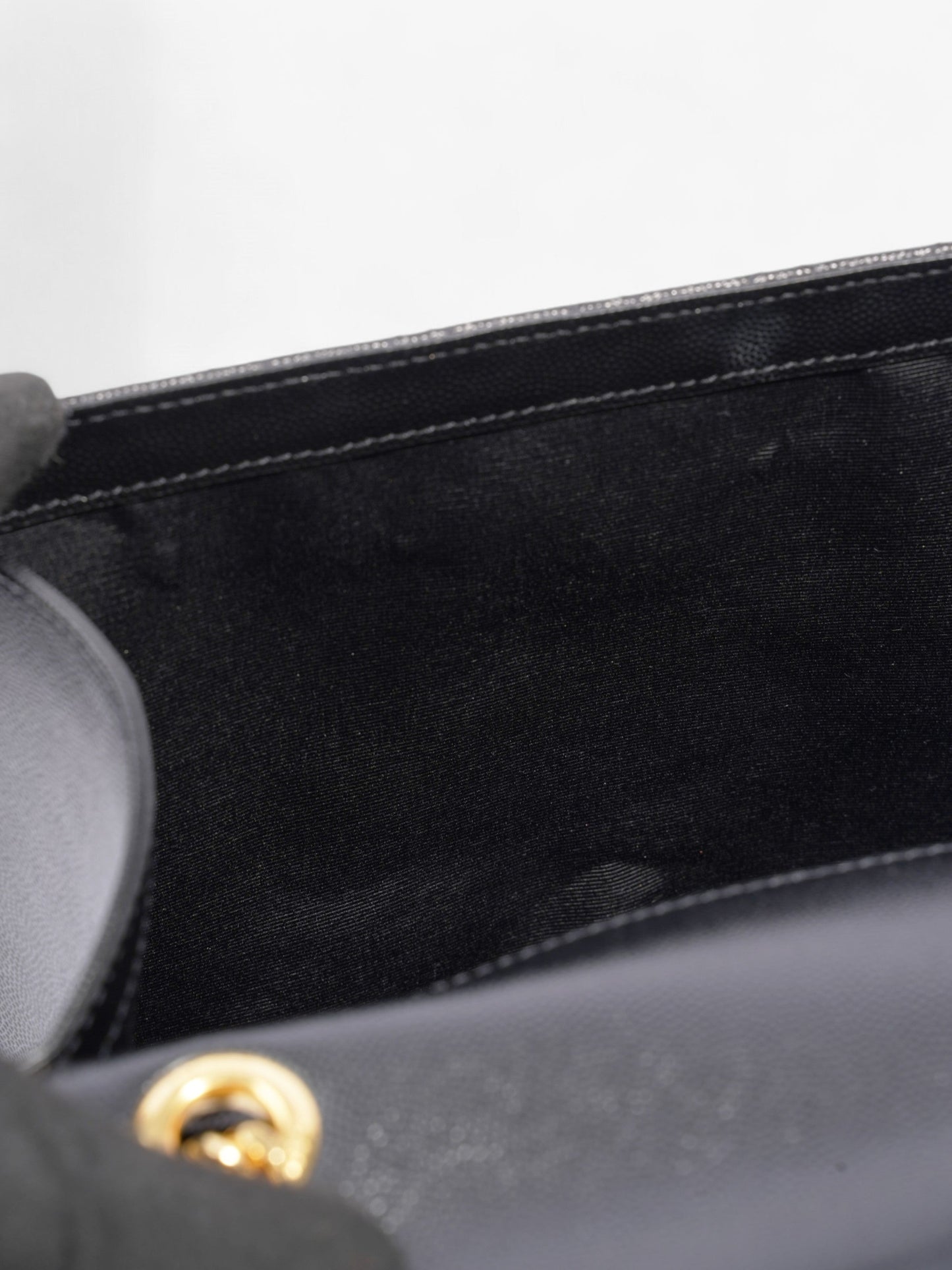 Saint Laurent Envelope Black Calfskin Leather Large