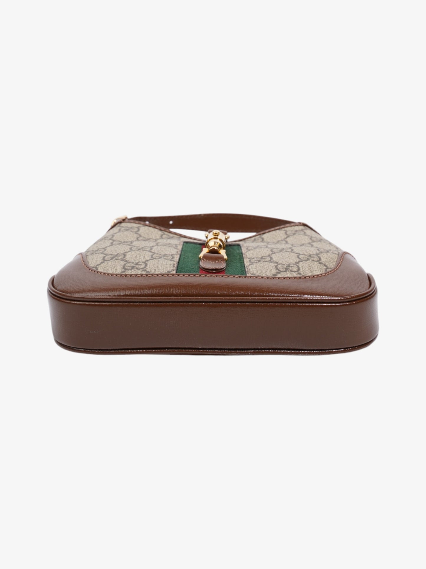 Gucci Jackie 1961 GG Supreme / Brown / Green Coated Canvas Mini