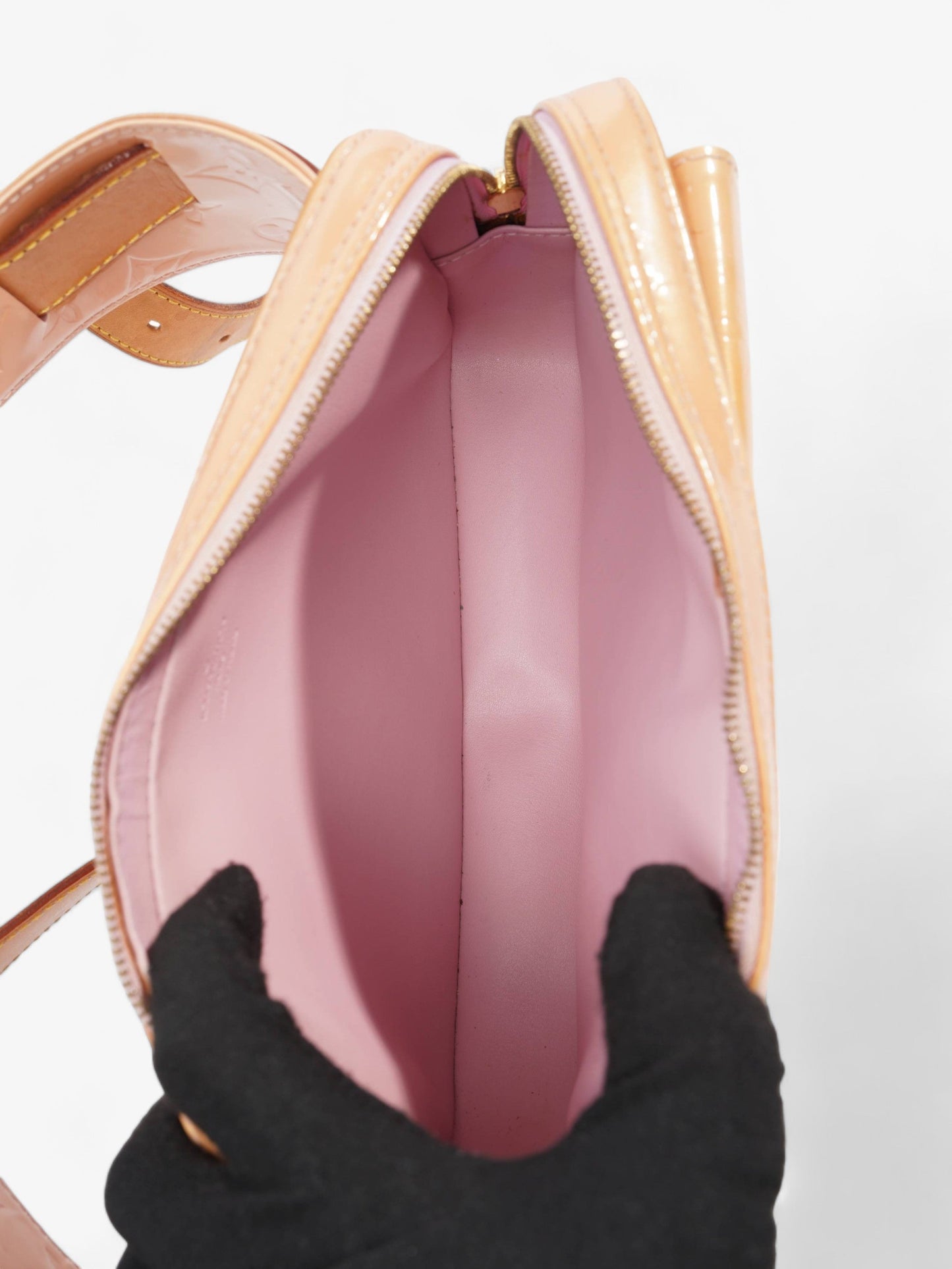 Louis Vuitton Vernis Fulton Peach Patent Leather