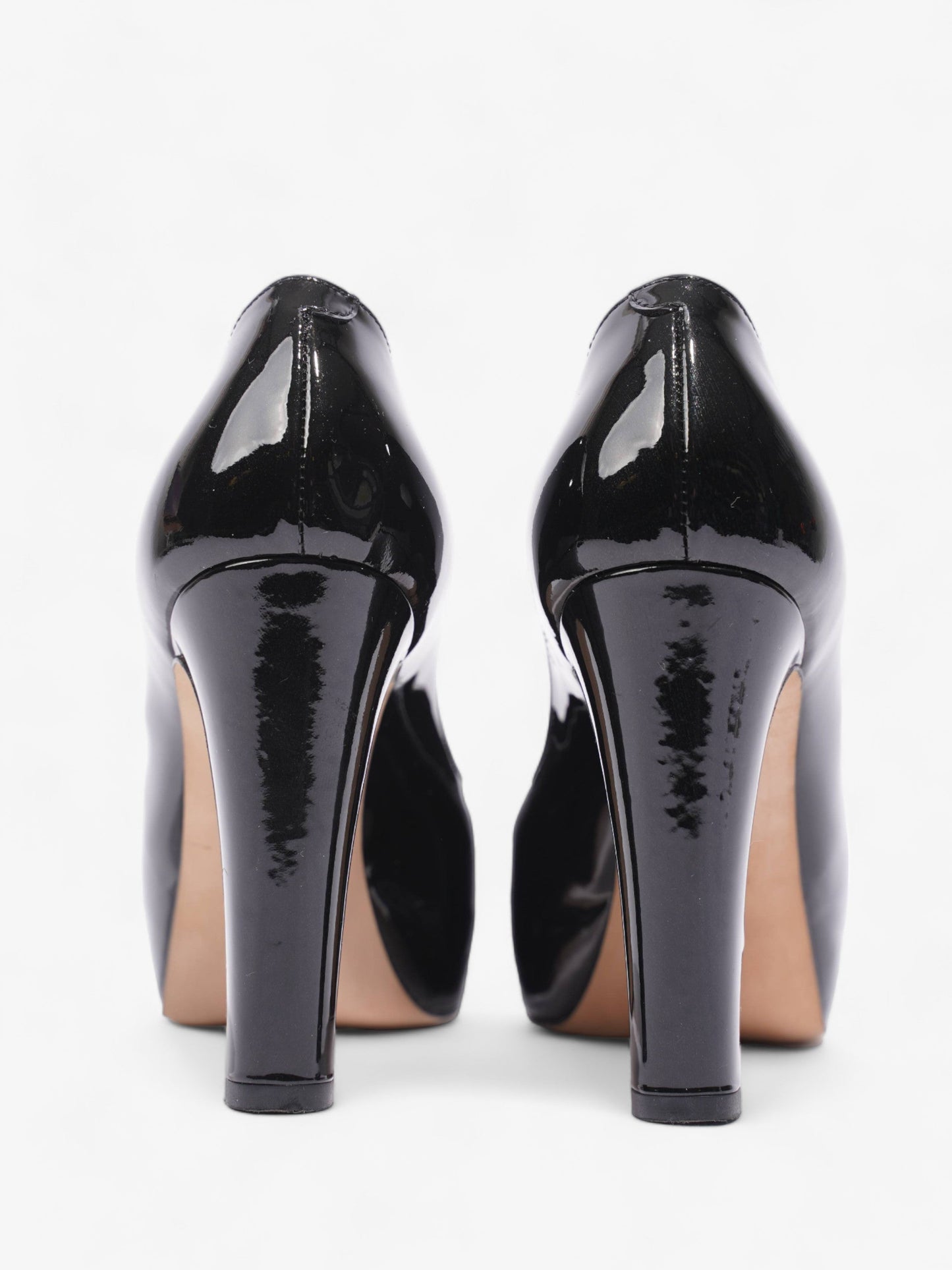 Chanel Platform Heel 100 Black Patent Leather EU 36 UK 3