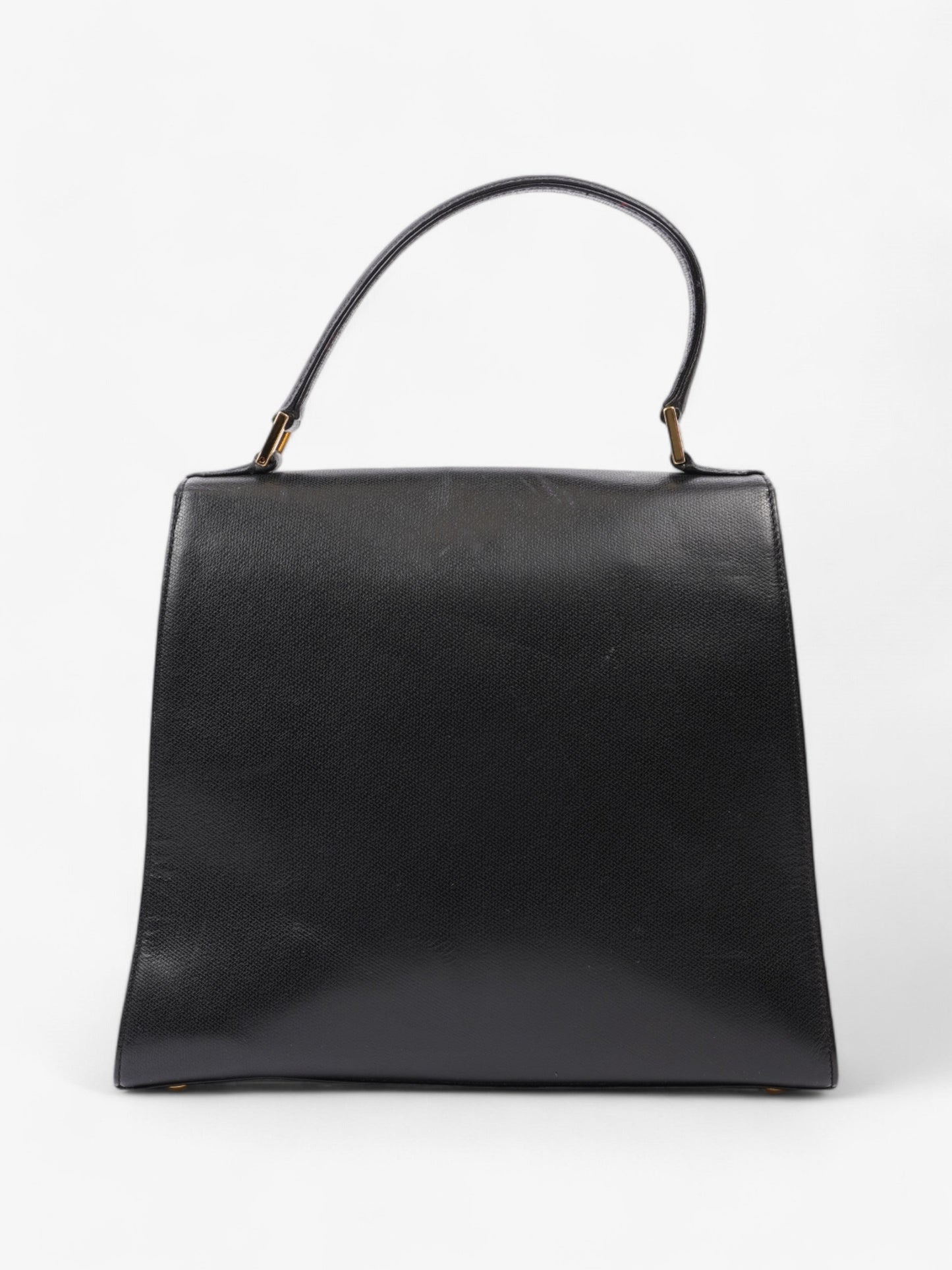 Saint Laurent Vintage Top Handle Black Grained Leather