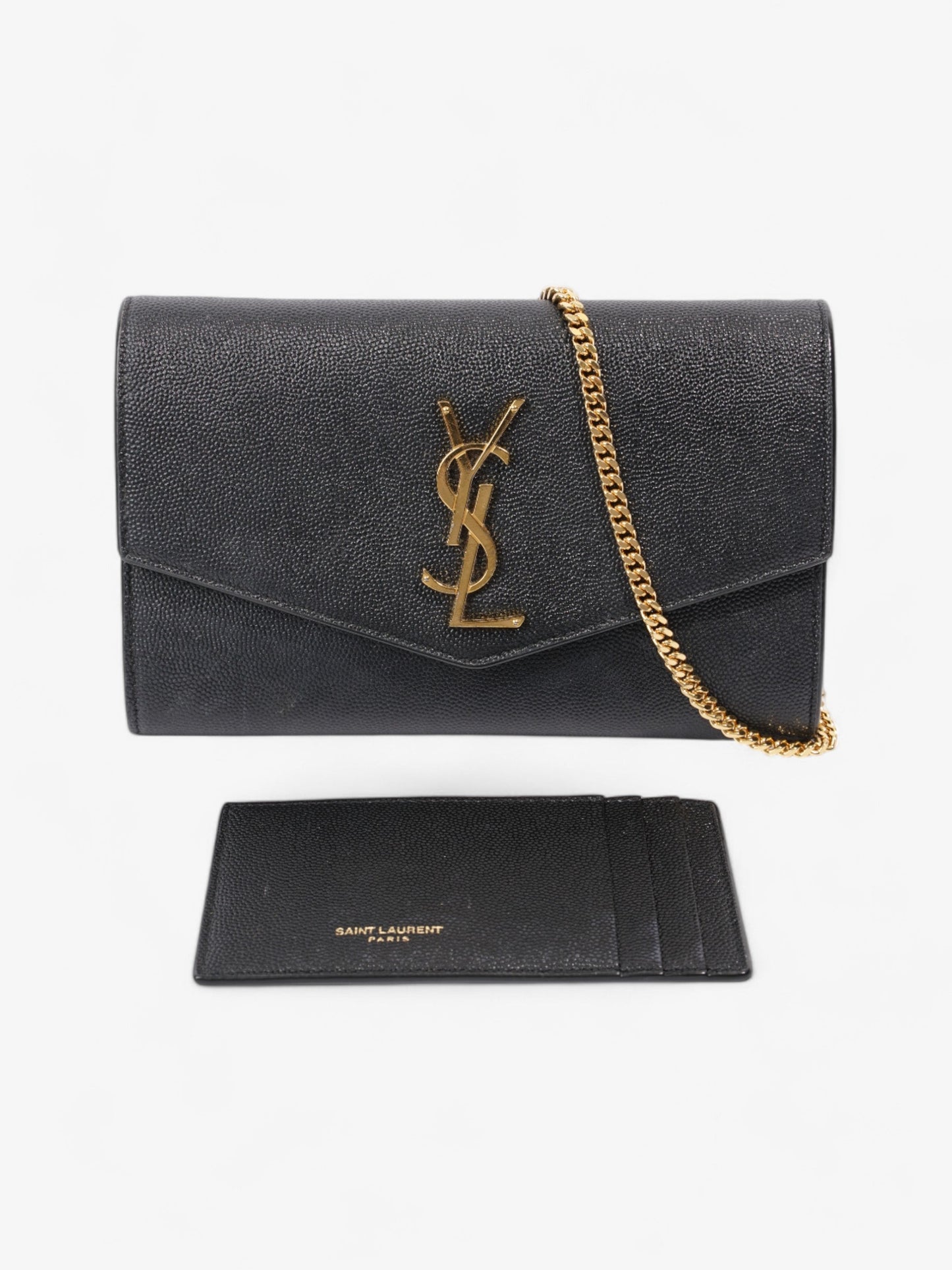 Saint Laurent Envelope Black Grained Leather