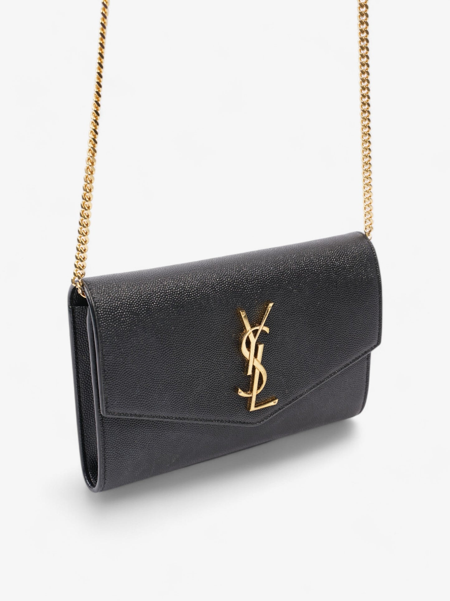 Saint Laurent Envelope Black Grained Leather