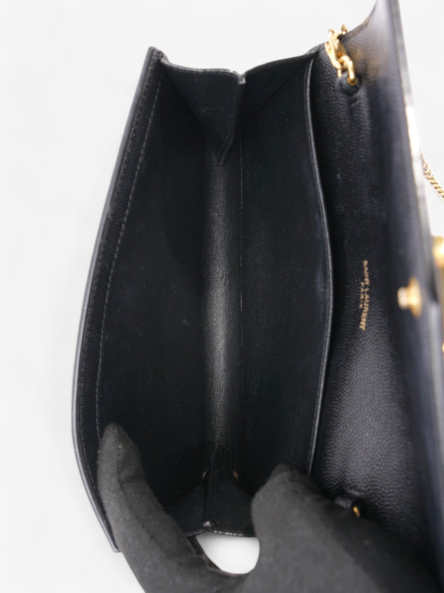 Saint Laurent Envelope Black Grained Leather