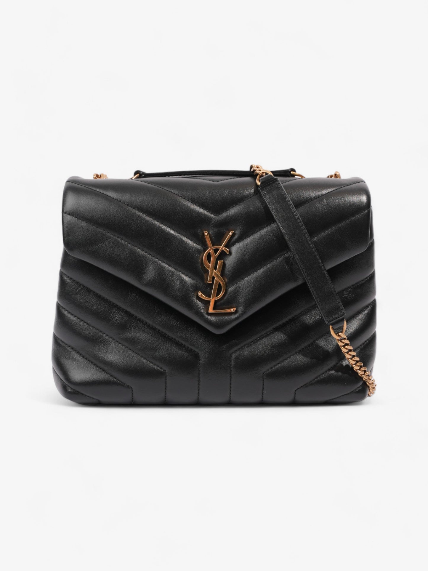 Saint Laurent LouLou Black Matelasse Leather Medium