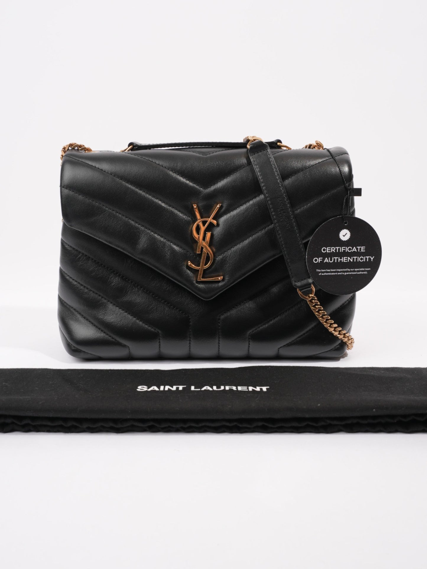 Saint Laurent LouLou Black Matelasse Leather Medium