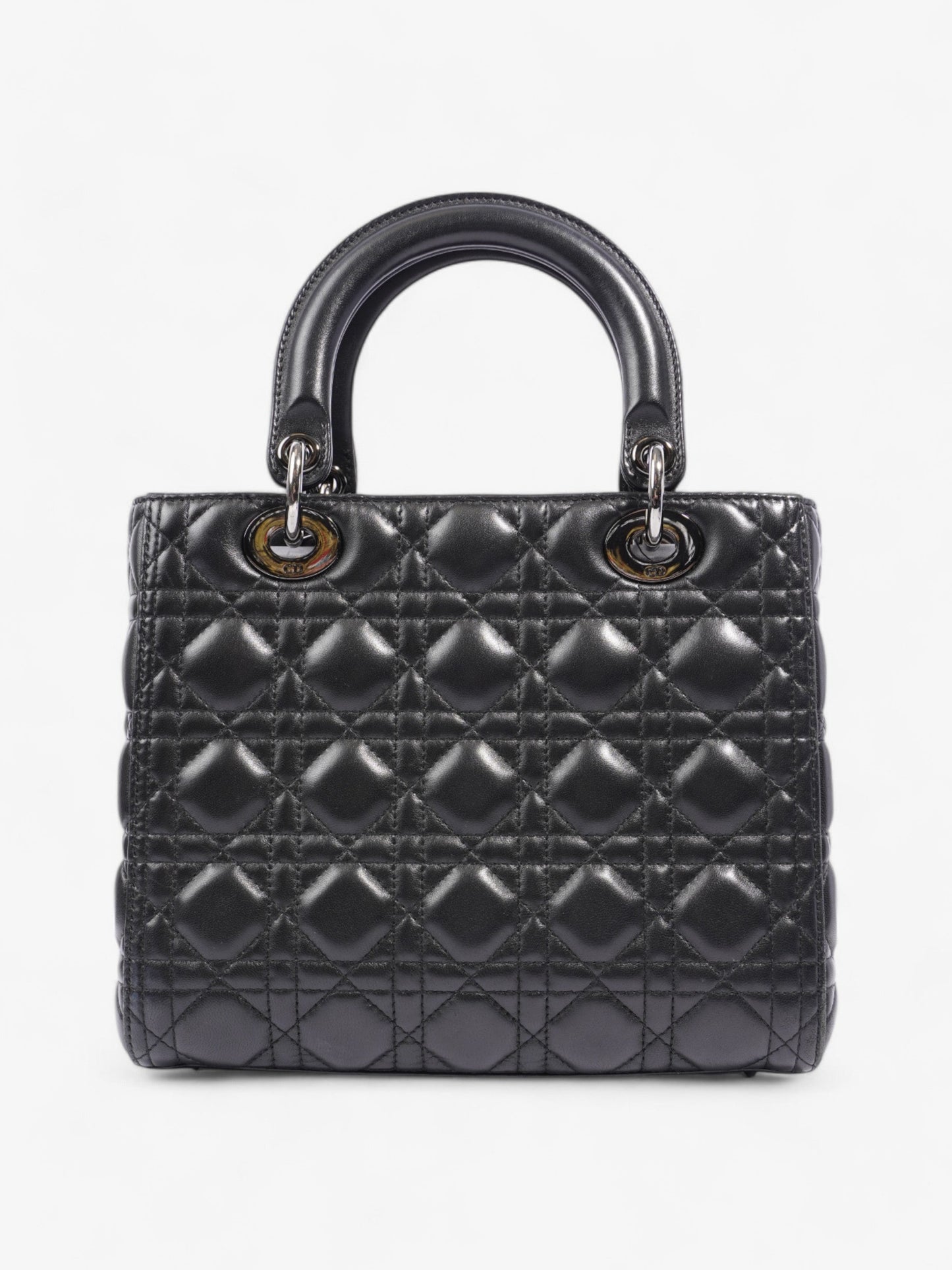 Christian Dior Lady Dior Black Lambskin Leather Medium