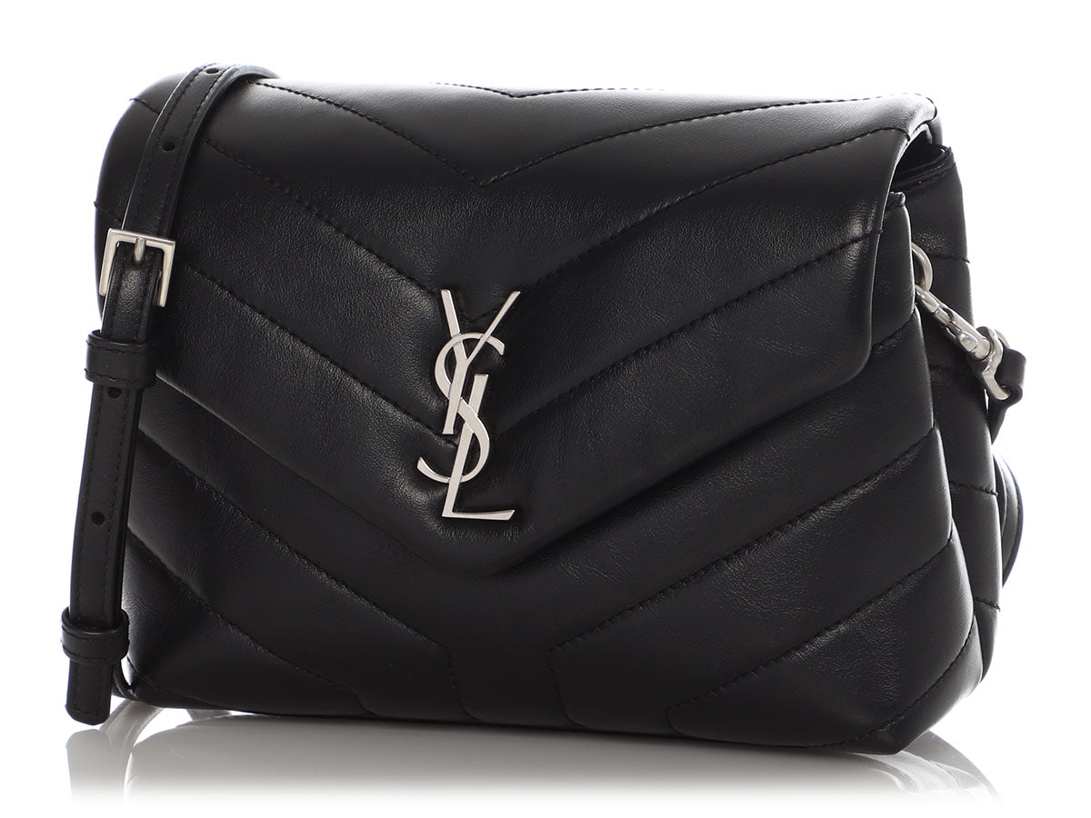 Saint Laurent Black Matelassé Loulou Toy Bag