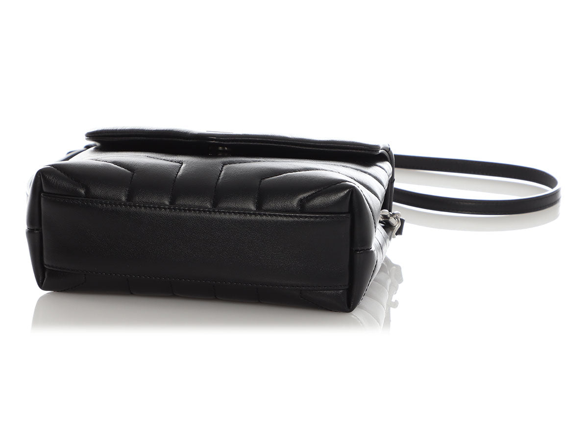 Saint Laurent Black Matelassé Loulou Toy Bag