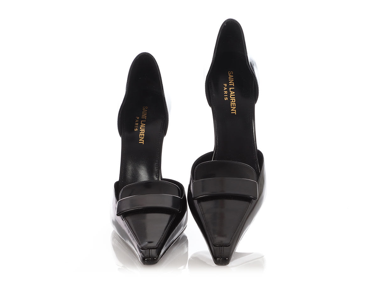 Saint Laurent Black D'Orsay Loafer Pumps