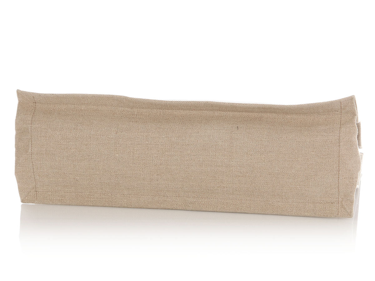 Saint Laurent Large Beige Canvas Rive Gauche Tote