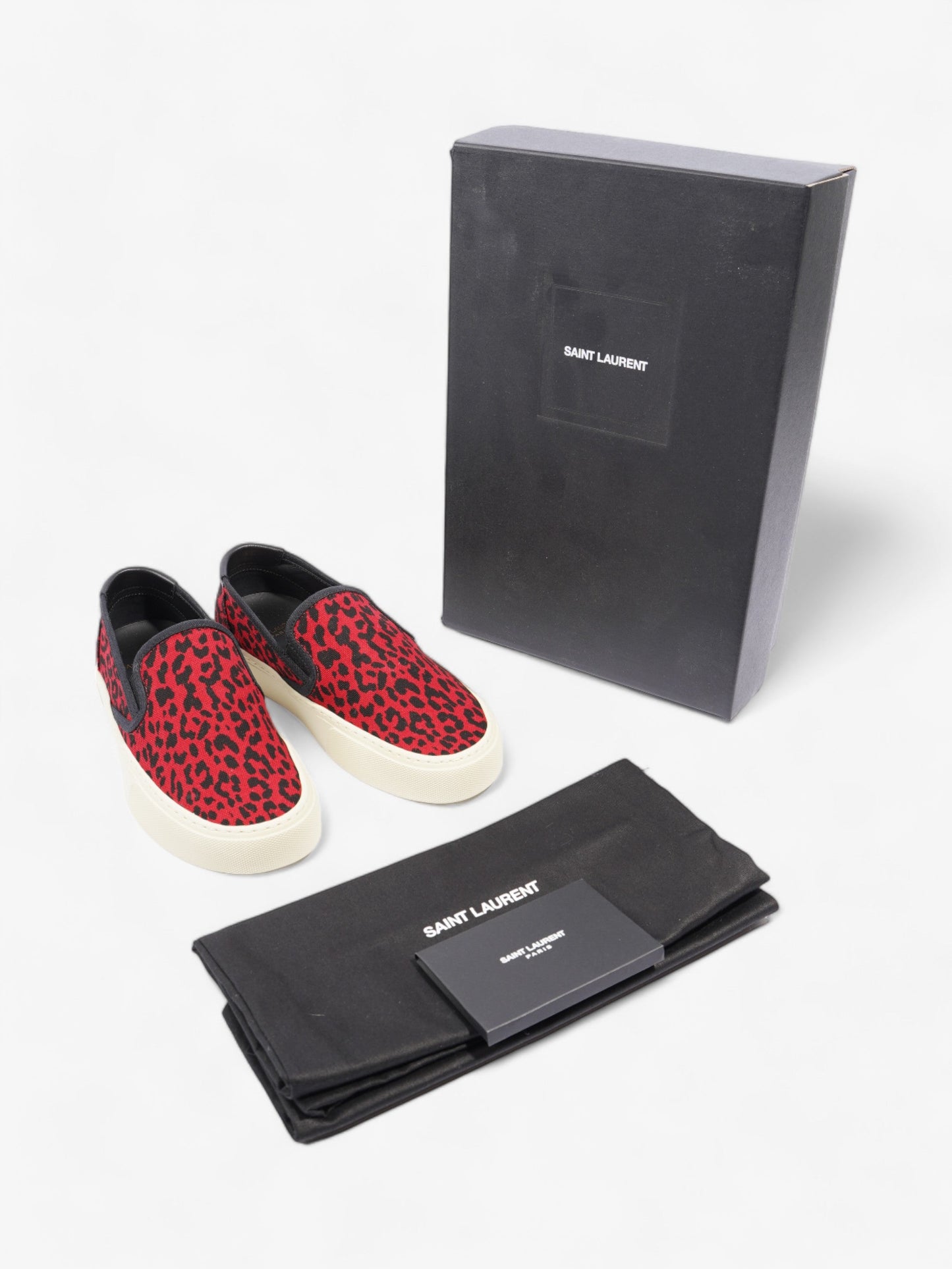 Saint Laurent Slip On Sneaker Red / Black Suede EU 36 UK 3