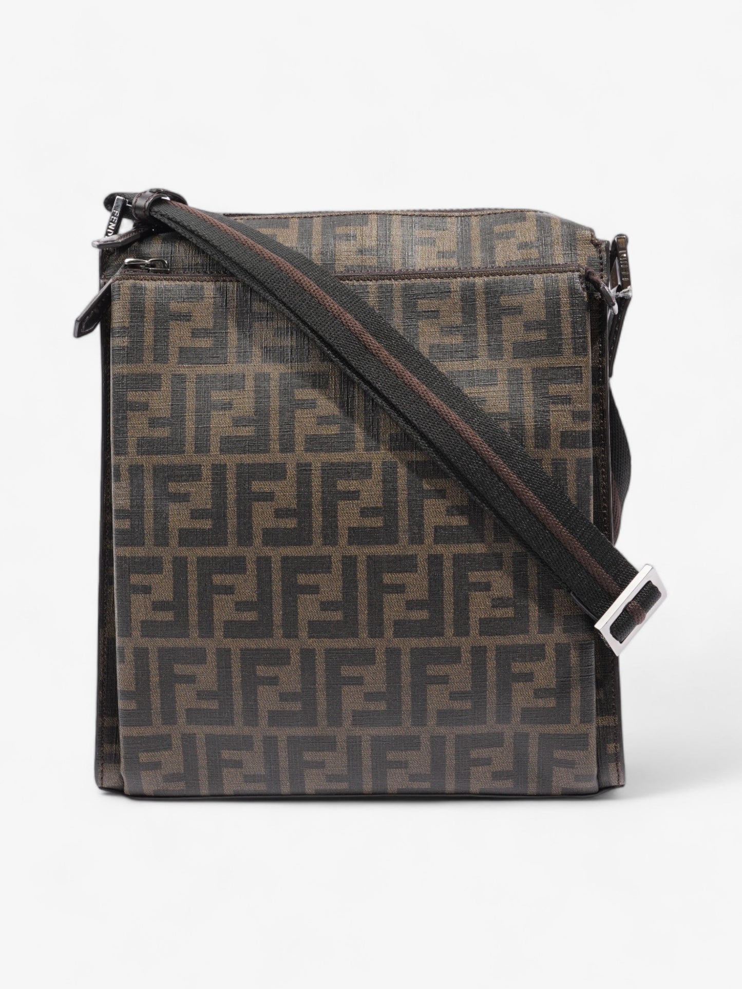 Fendi Zucca Shoulder Bag Brown Canvas