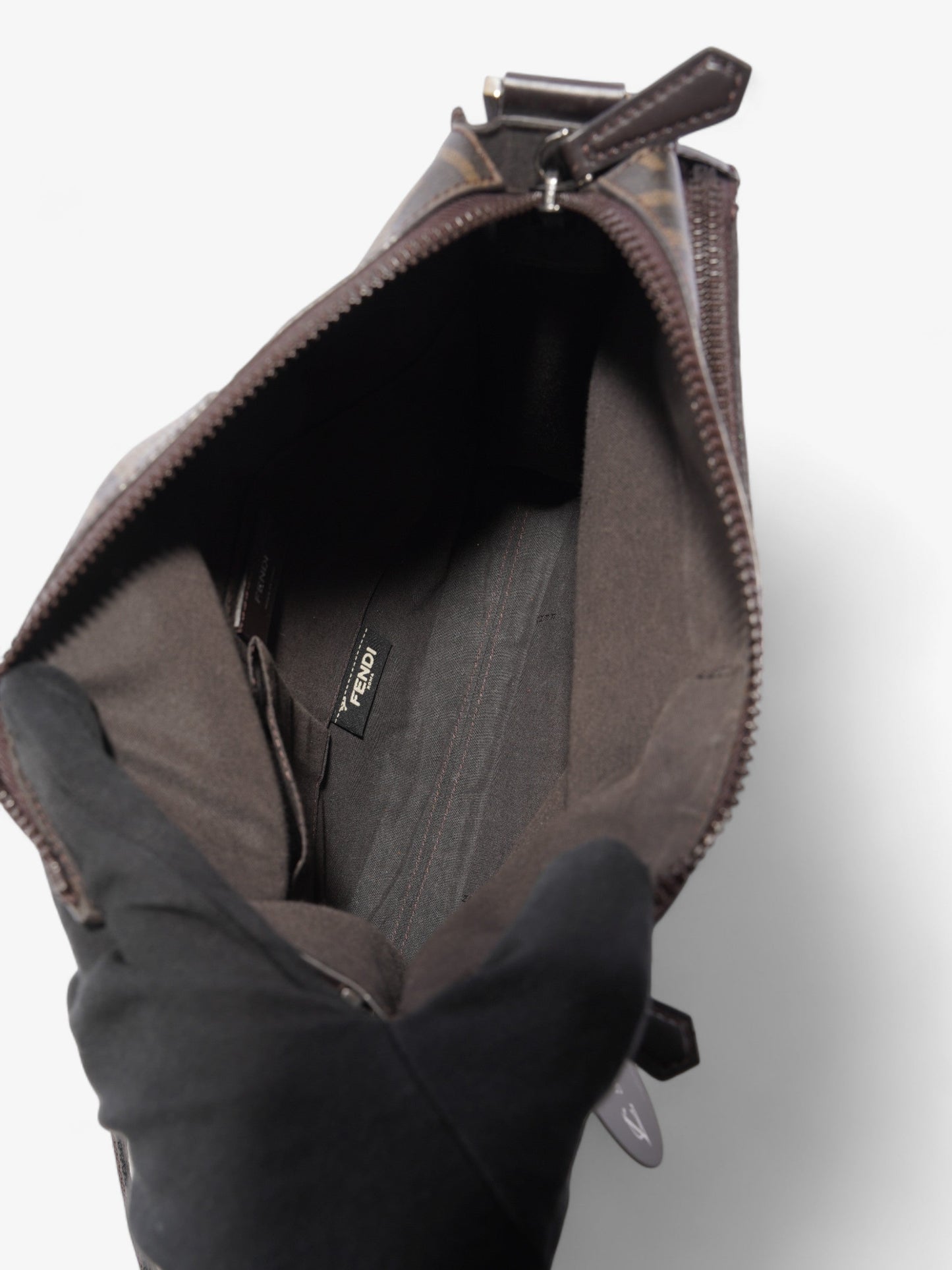 Fendi Zucca Shoulder Bag Brown Canvas