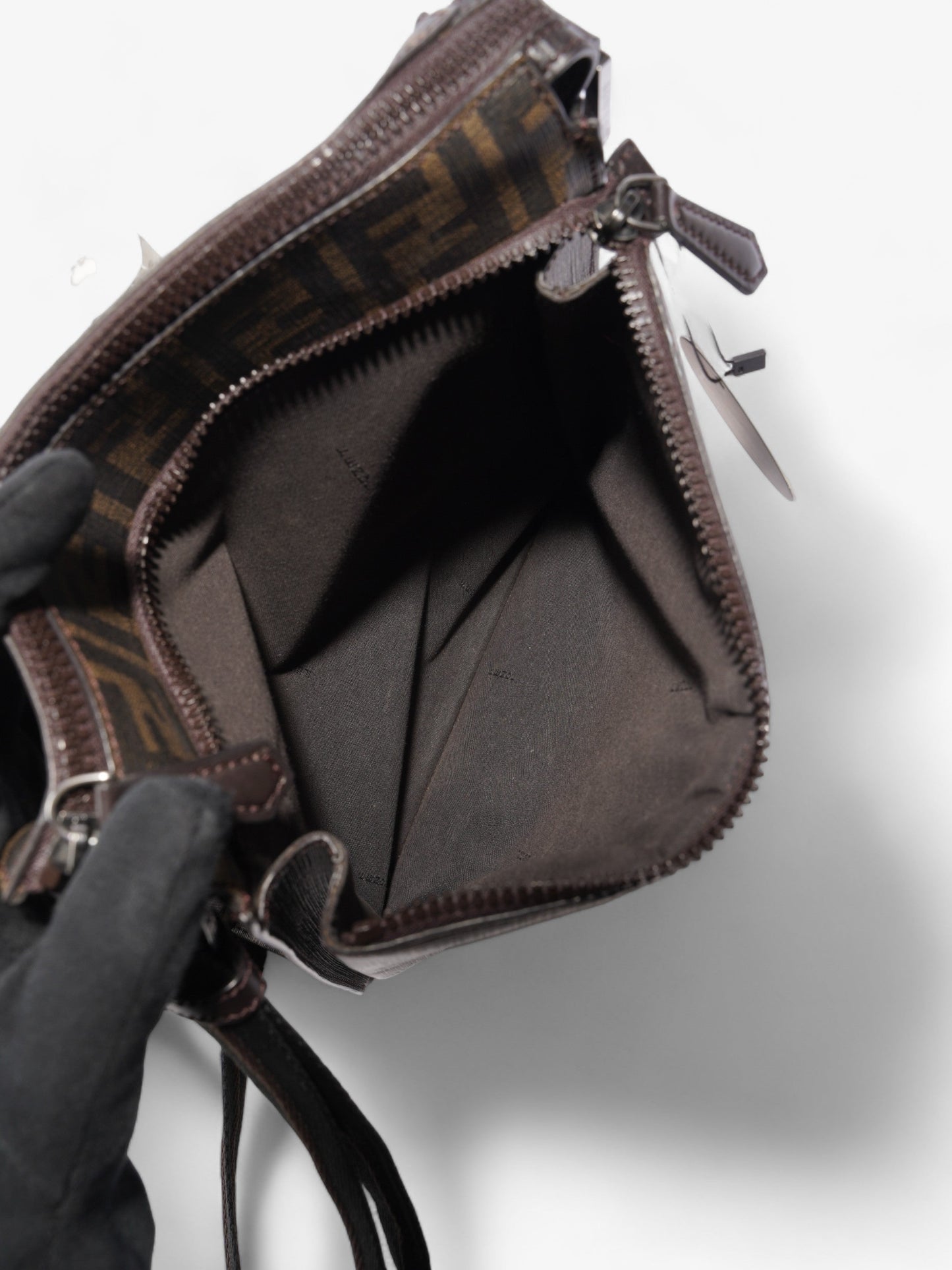 Fendi Zucca Shoulder Bag Brown Canvas