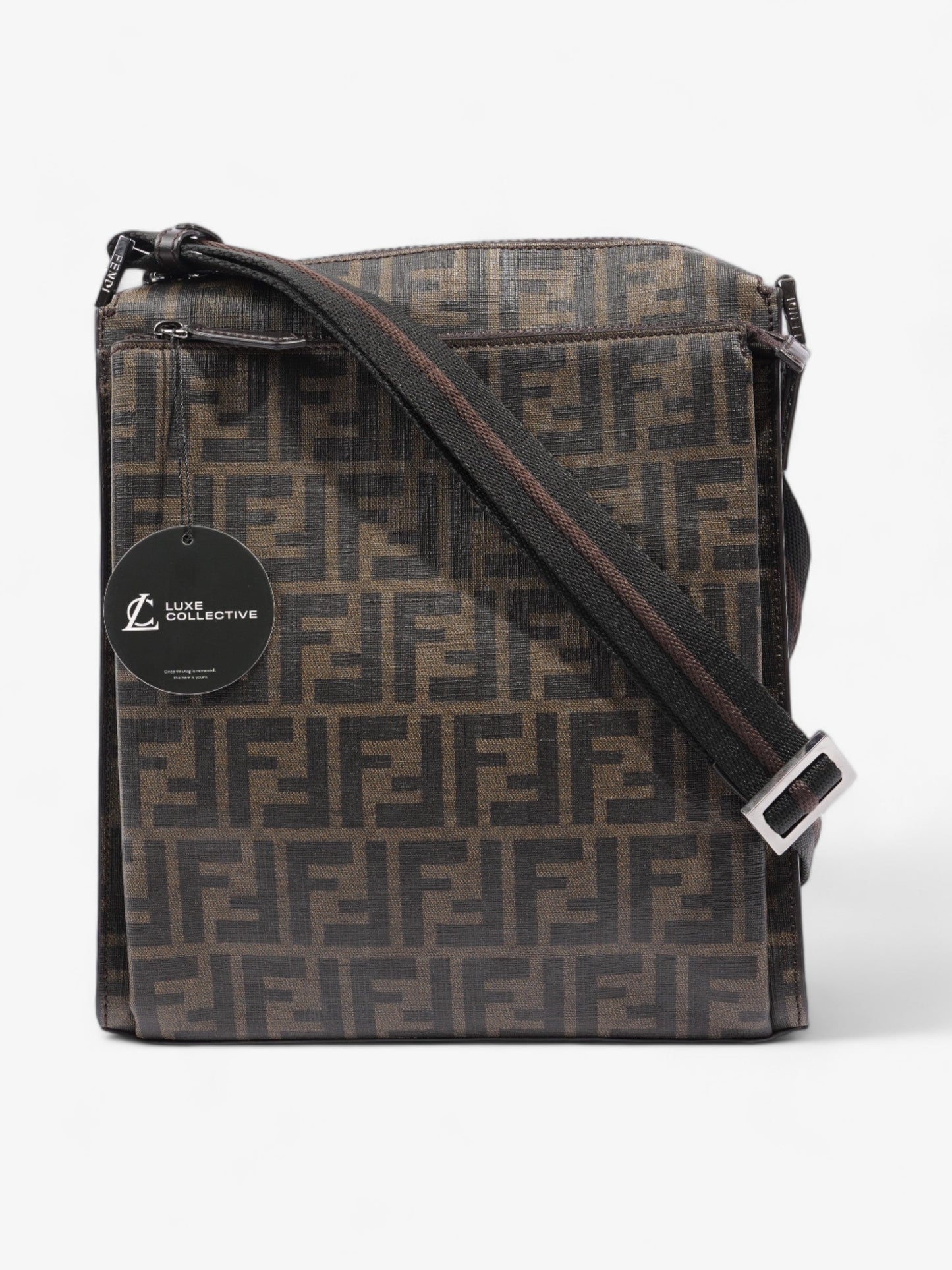 Fendi Zucca Shoulder Bag Brown Canvas