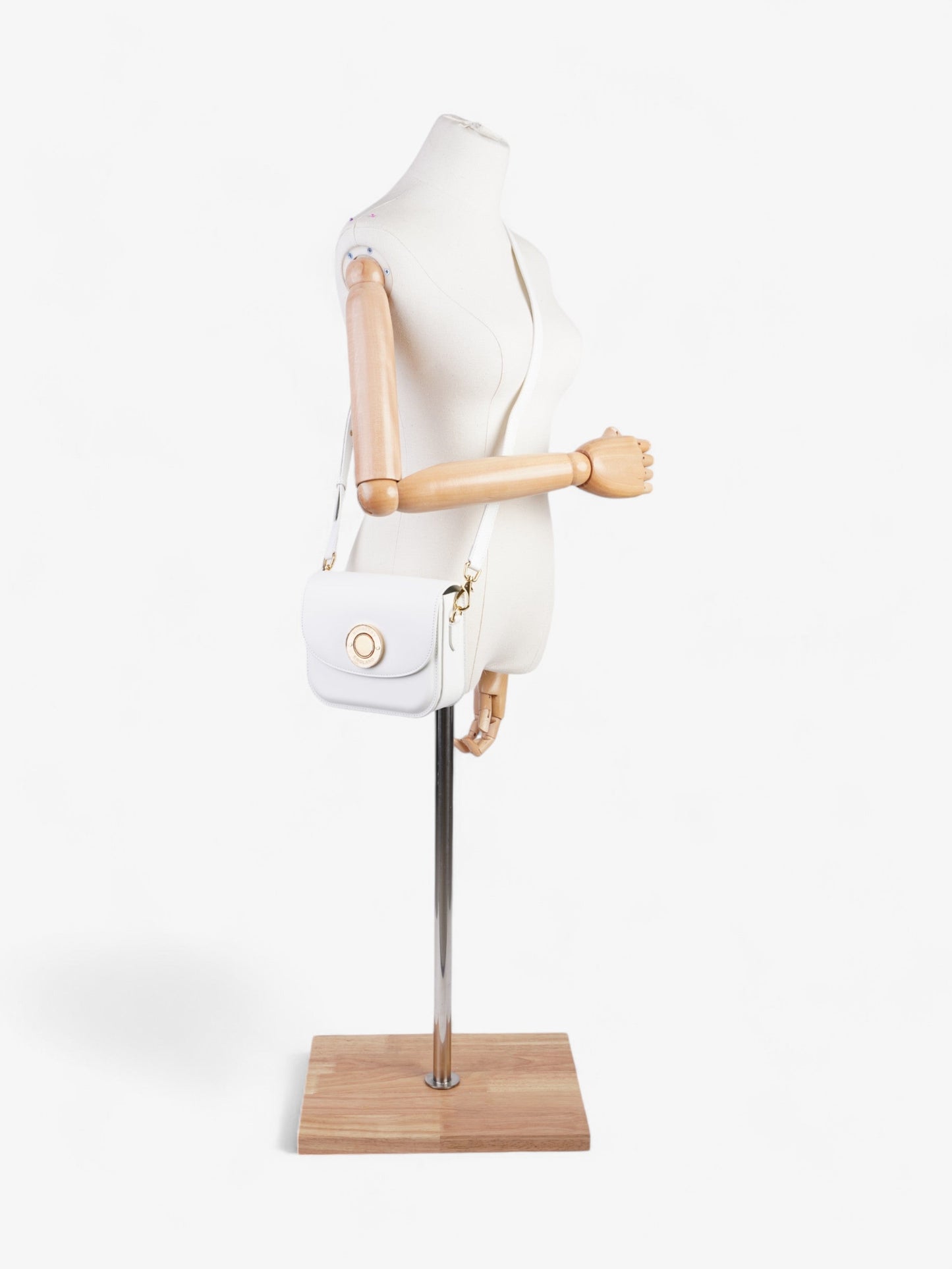 Burberry Elizabeth Bag White Calfskin Leather Small