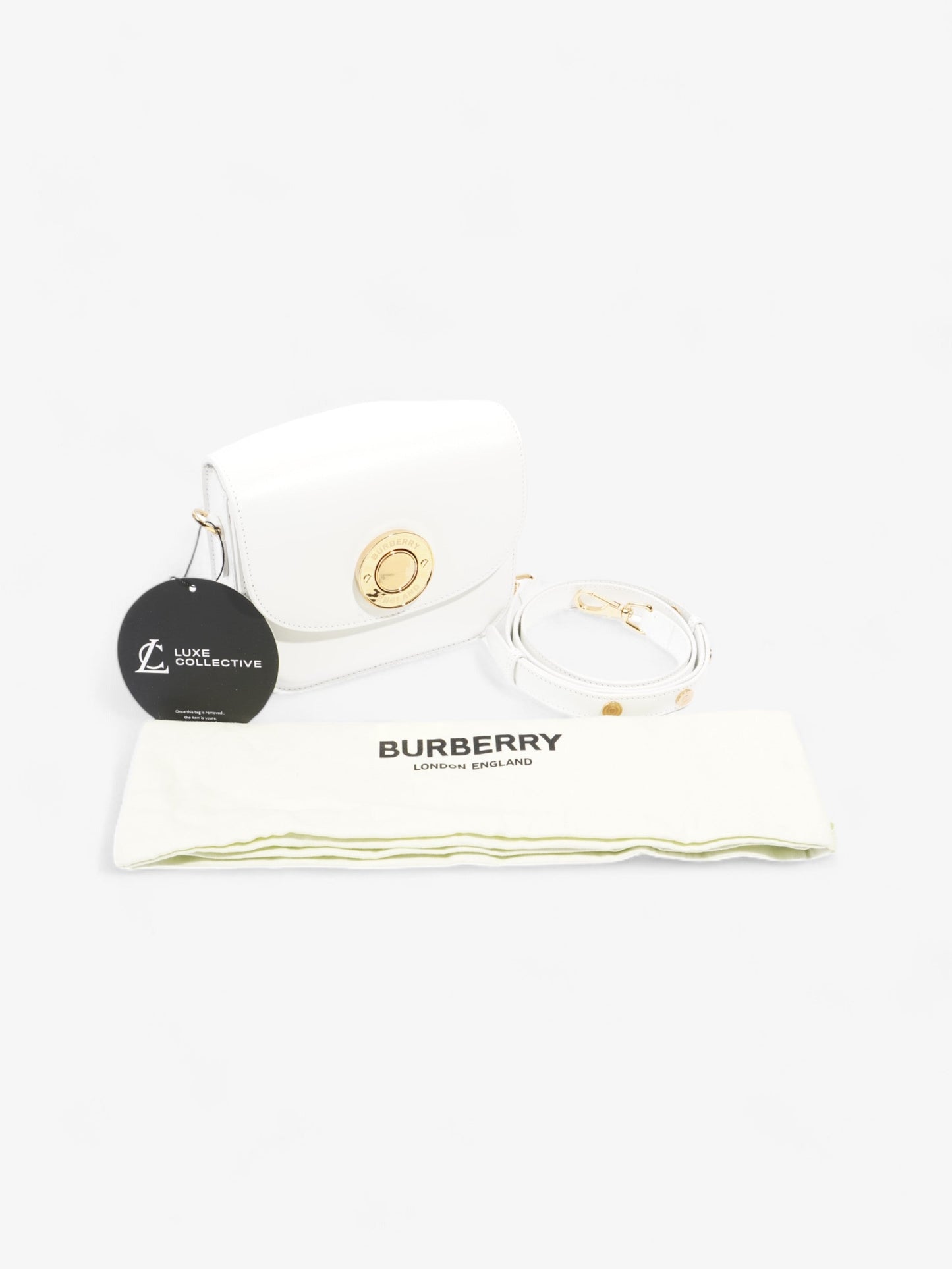 Burberry Elizabeth Bag White Calfskin Leather Small