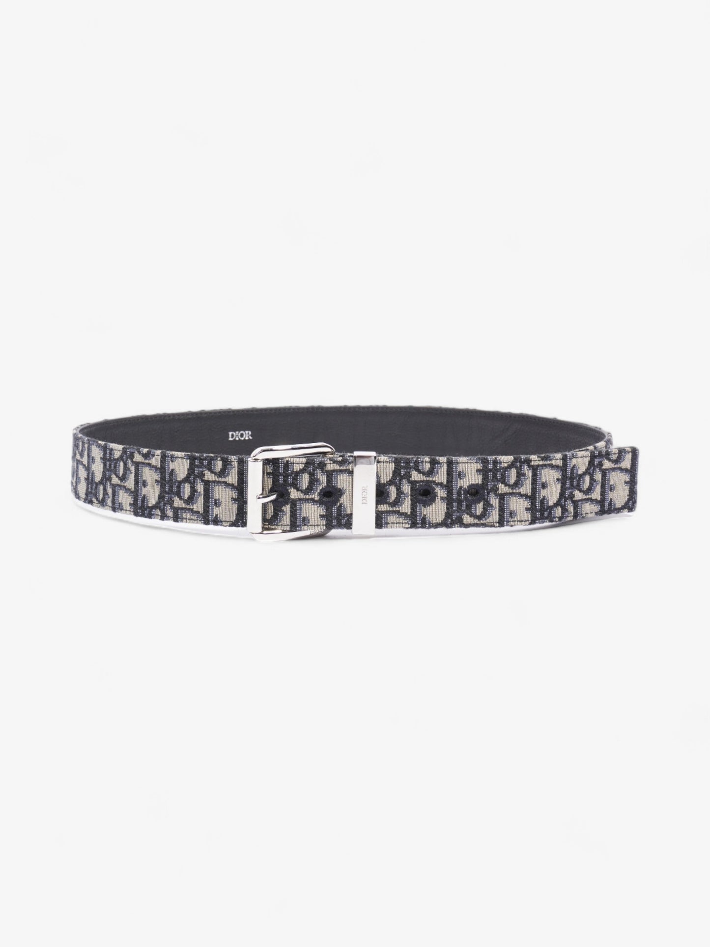 Christian Dior Oblique Belt Beige / Navy Canvas 90cm 36"