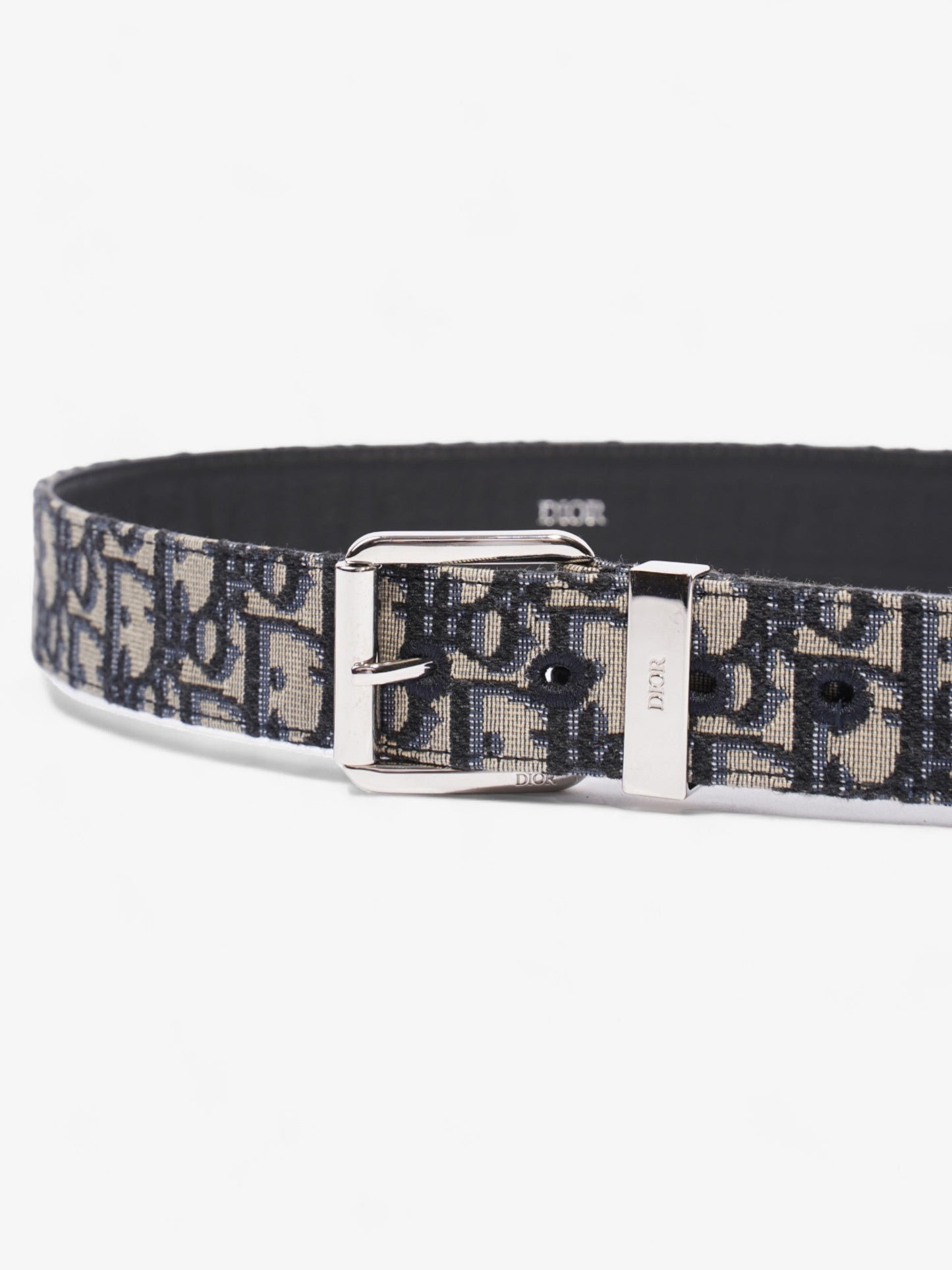 Christian Dior Oblique Belt Beige / Navy Canvas 90cm 36"