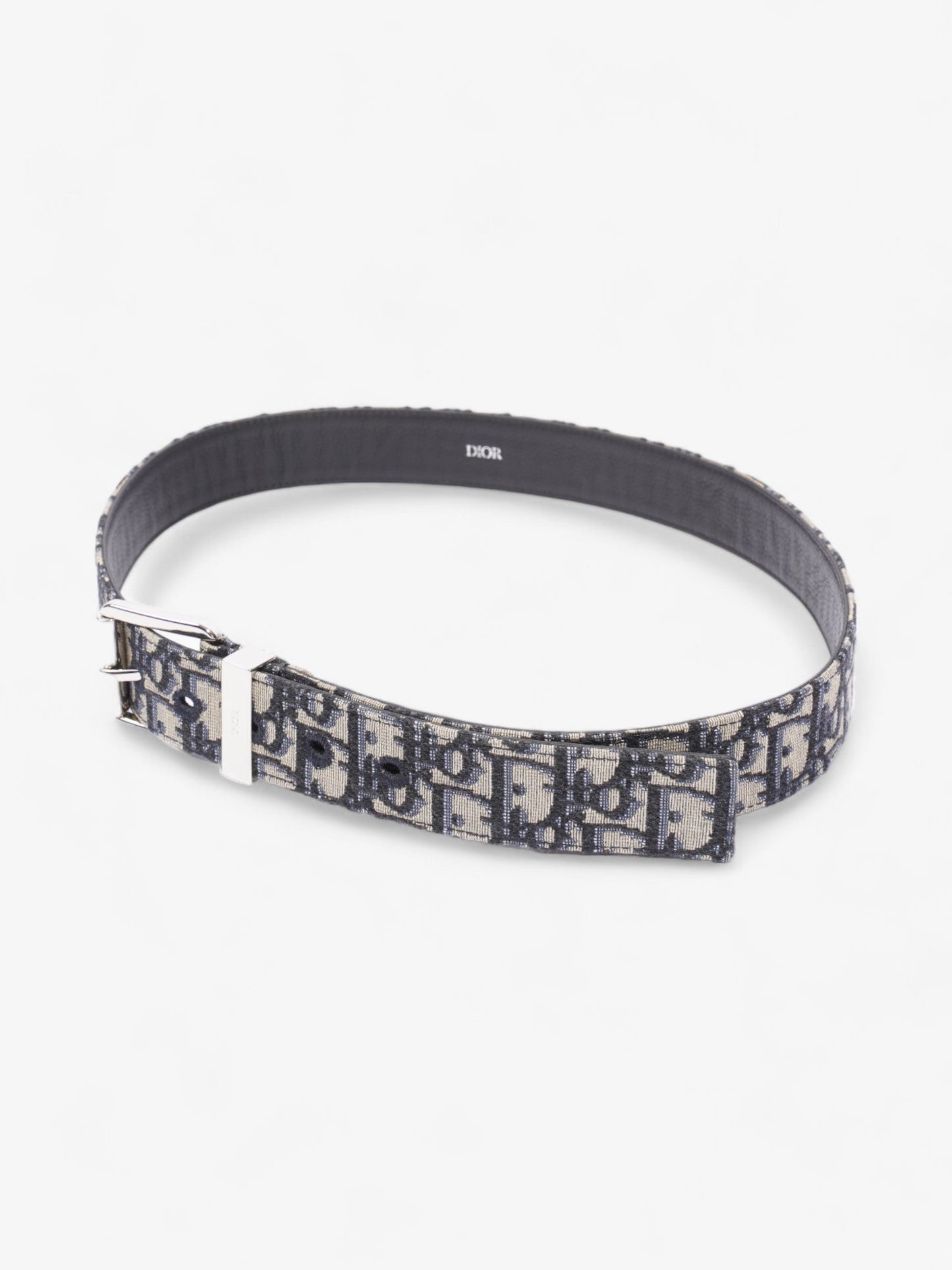 Christian Dior Oblique Belt Beige / Navy Canvas 90cm 36"