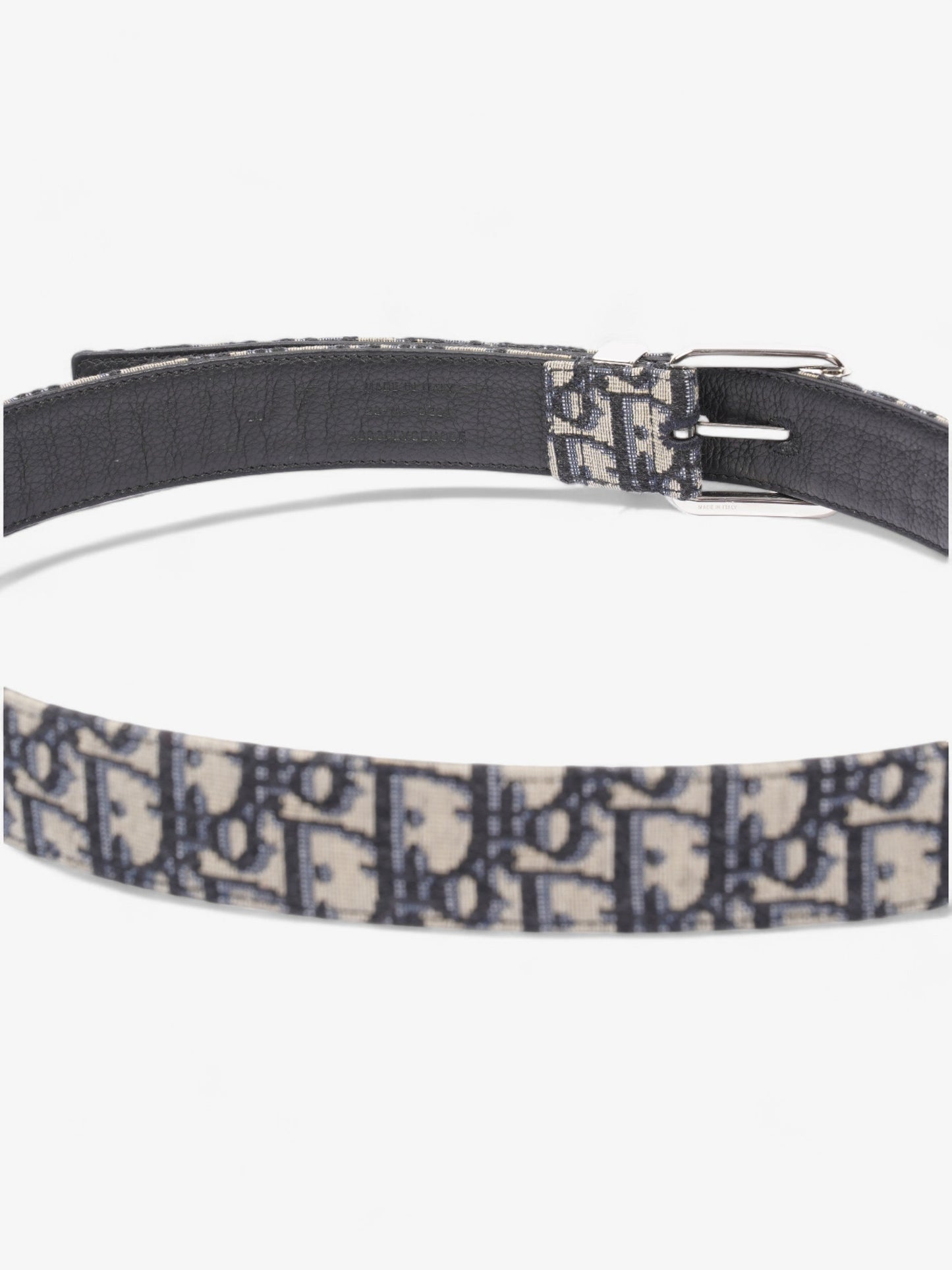 Christian Dior Oblique Belt Beige / Navy Canvas 90cm 36"