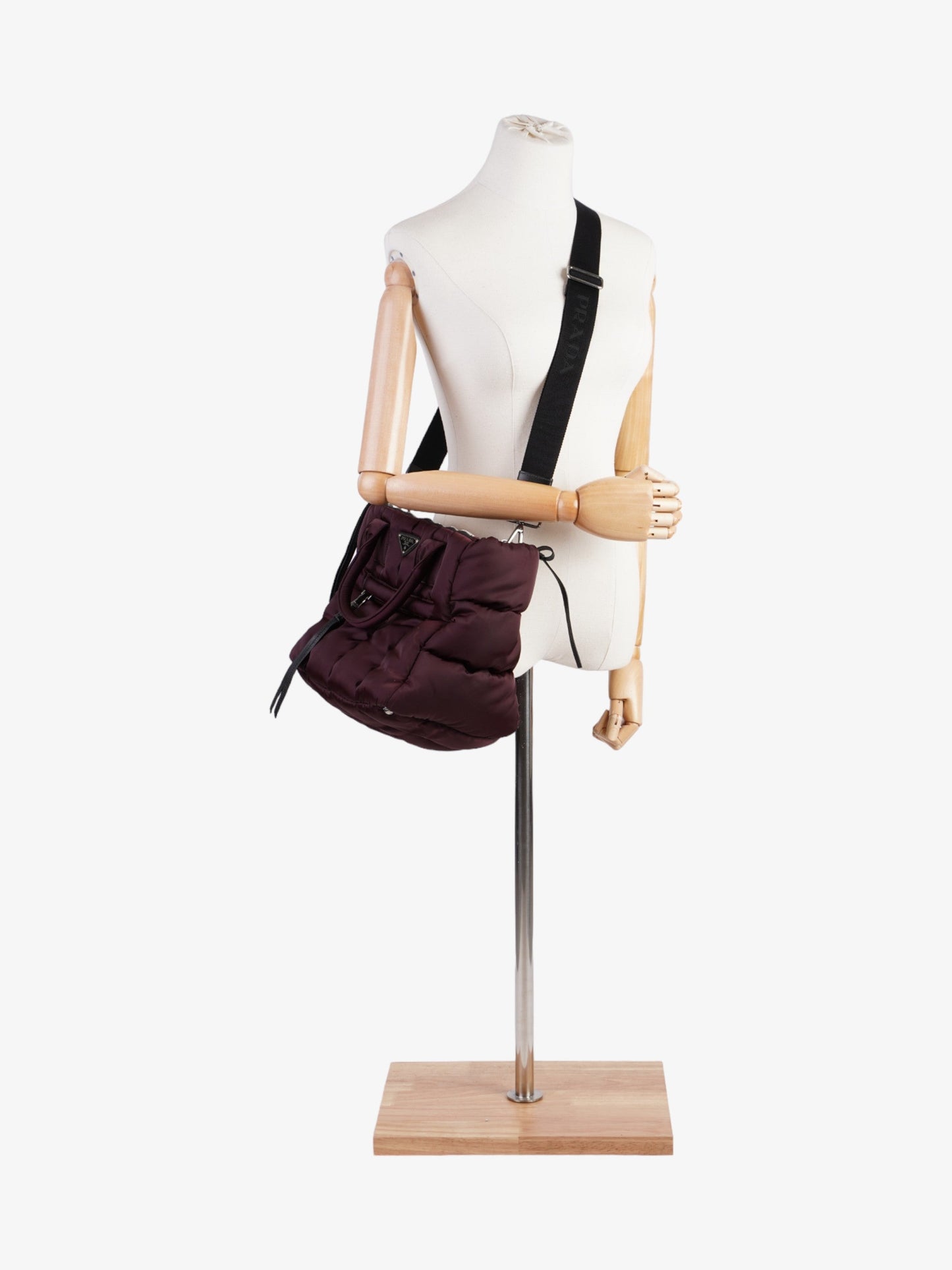 Prada Puffer Tote Burgundy Re Nylon