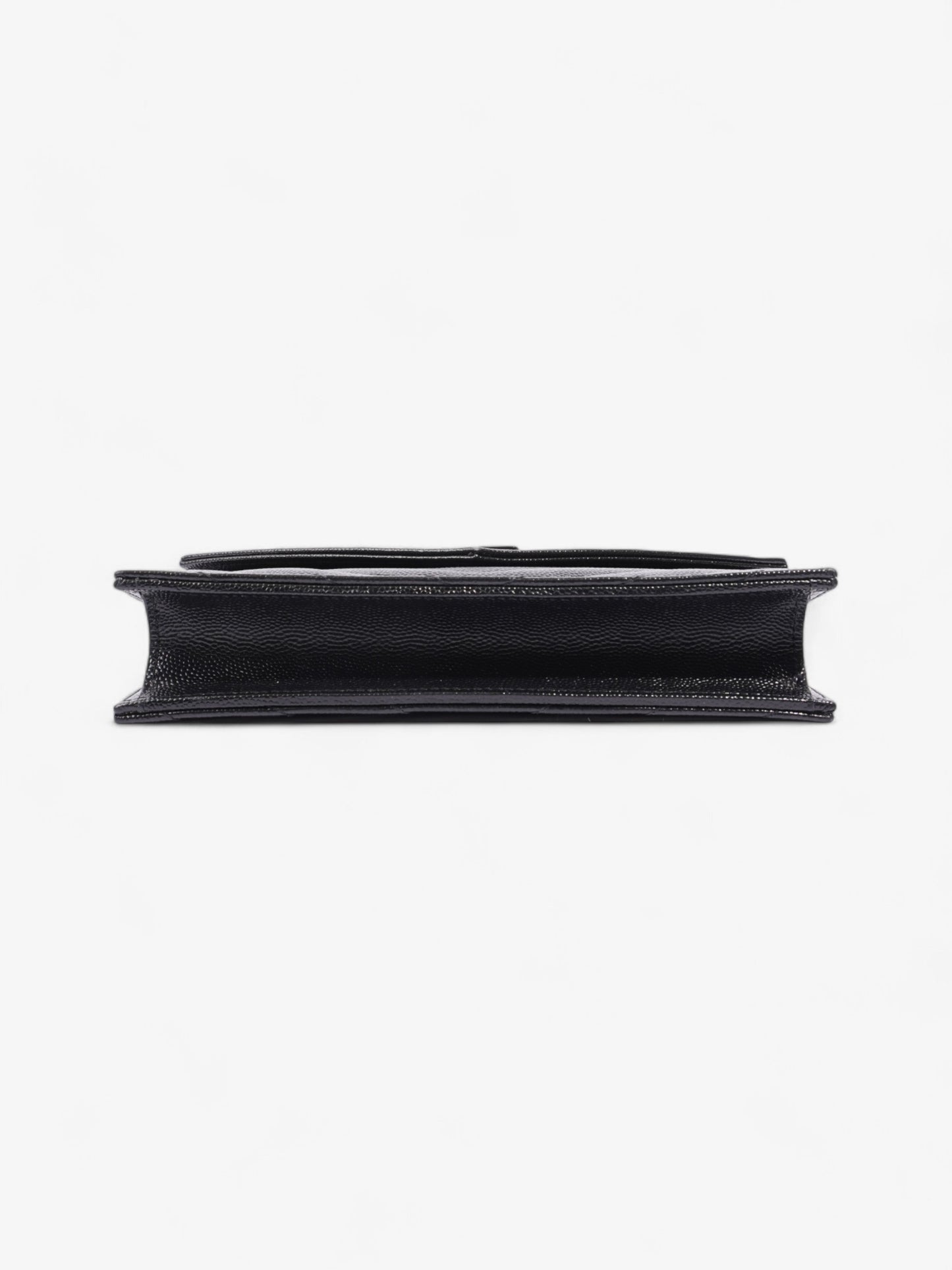 Saint Laurent Cassandre Envelope Chain Wallet Black Matelasse Leather
