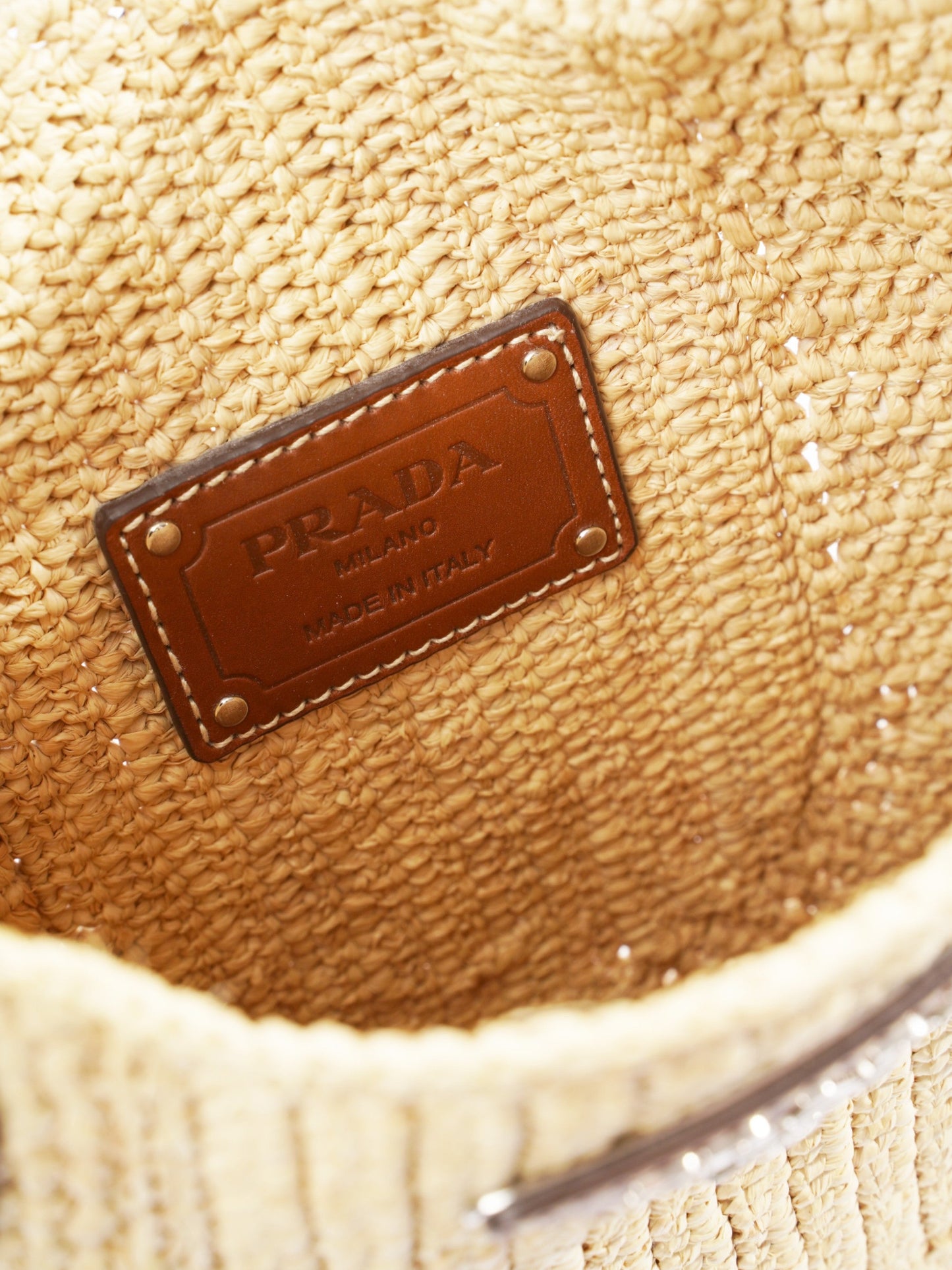 Prada Open Hobo Brown / Neutral Raffia