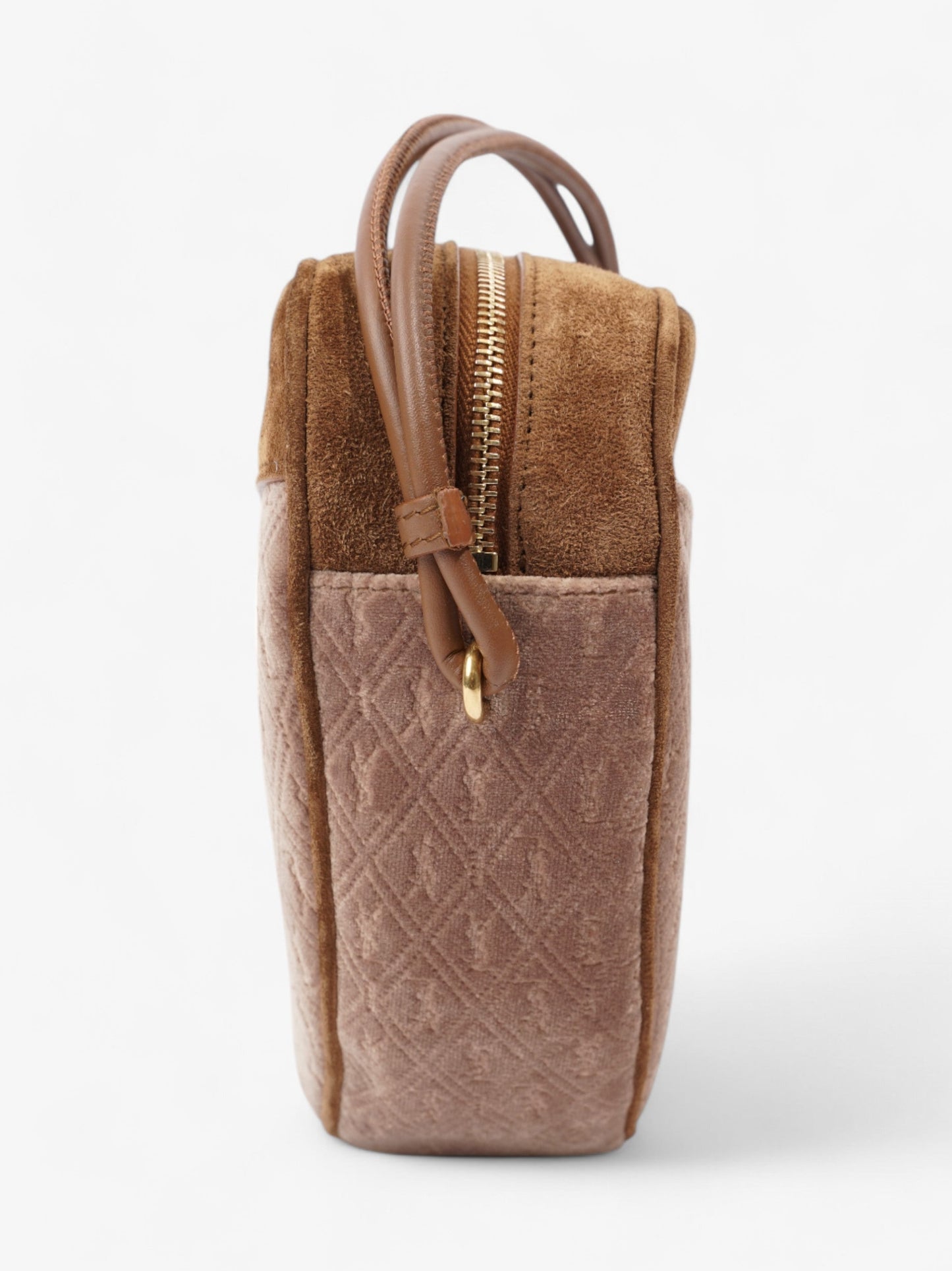 Saint Laurent Le Monogramme Cœur Brown / Beige Velvet