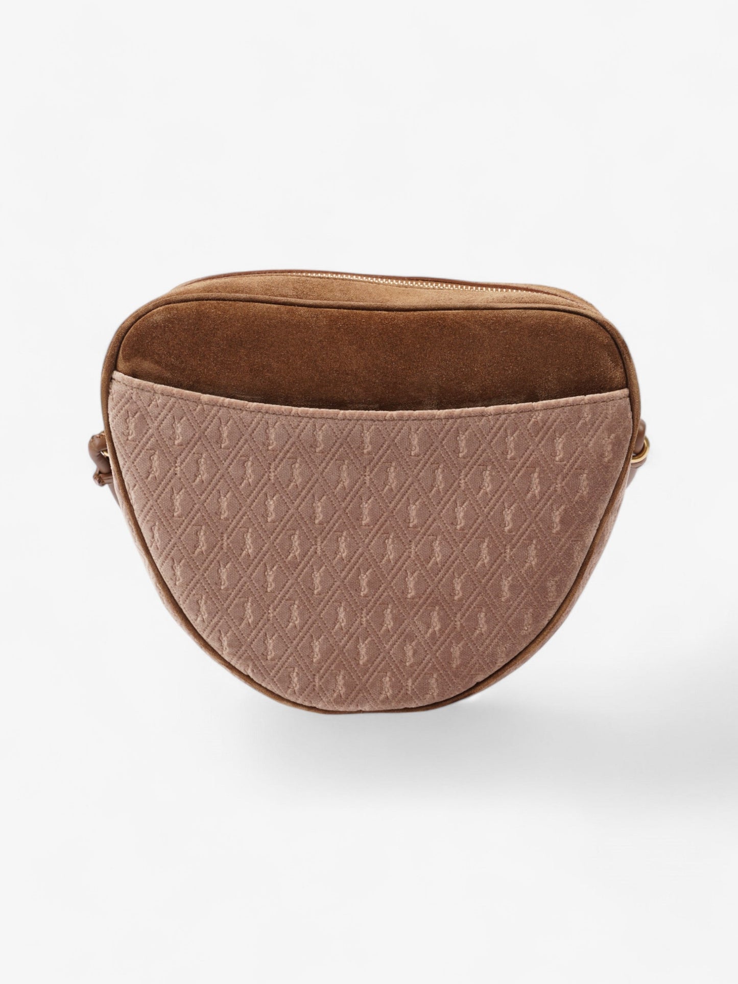 Saint Laurent Le Monogramme Cœur Brown / Beige Velvet