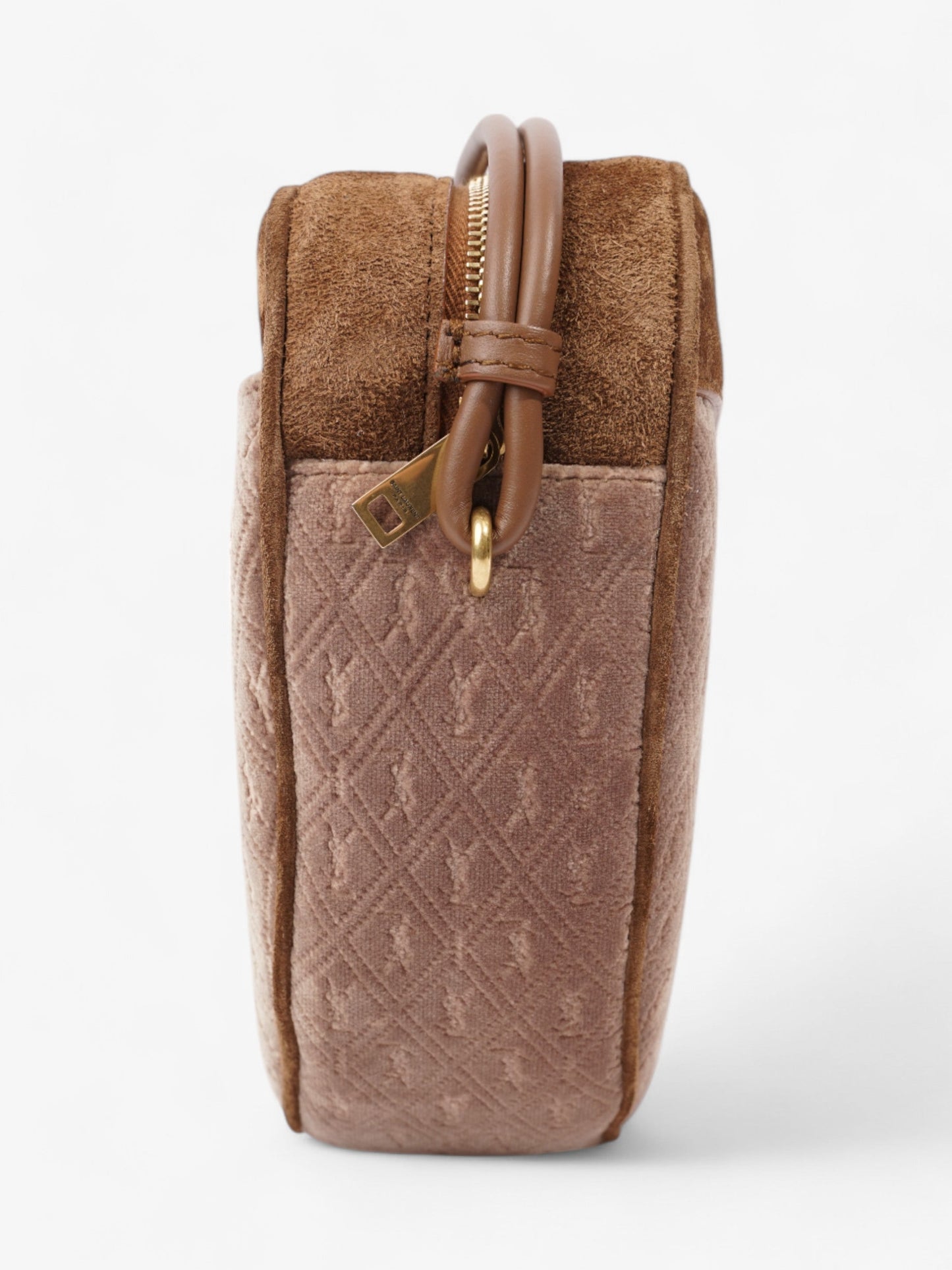 Saint Laurent Le Monogramme Cœur Brown / Beige Velvet