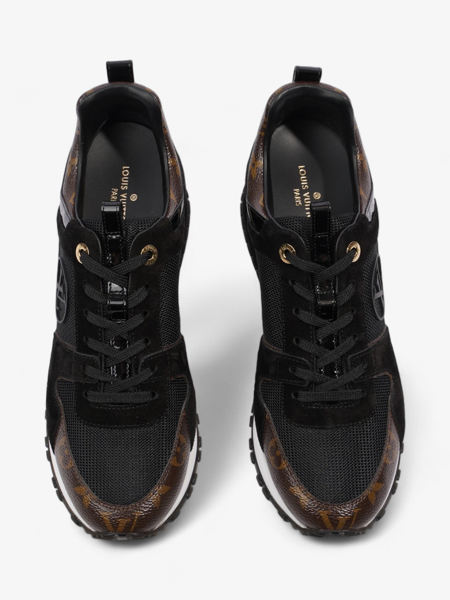 Louis Vuitton Run Away Sneakers Black / Brown Monogram Mesh EU 40 UK 7